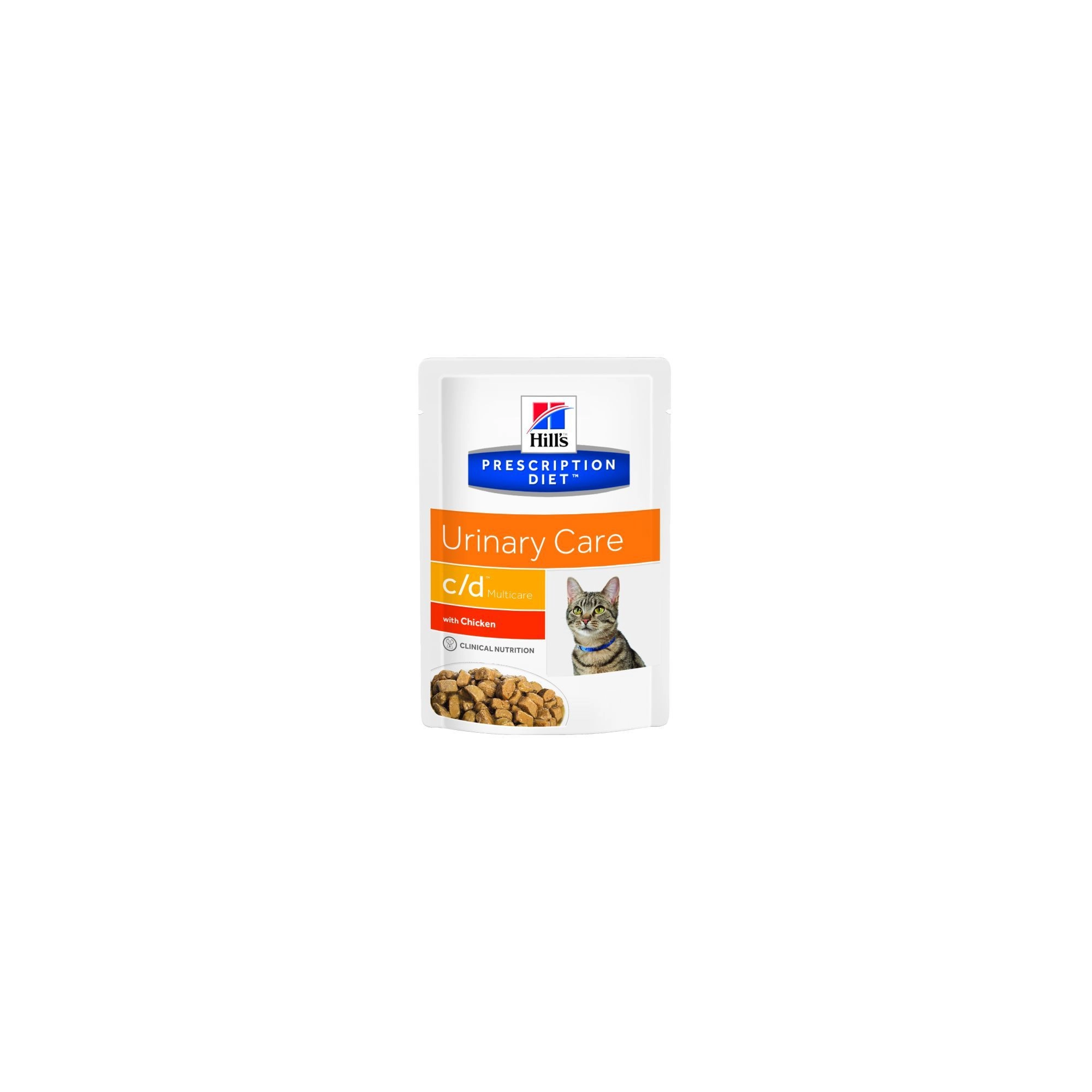Hills Pescription Diet Feline C/D Pouch Chicken 12x85g - struvit és kalcium-oxalát húgykövessé