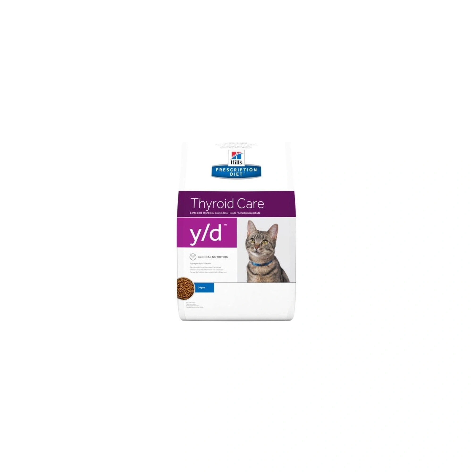 Hills Pescription Diet Feline Y/D 5 kg - pajzsmirigy-problémák, hyperthyreosisos macskák kezelé