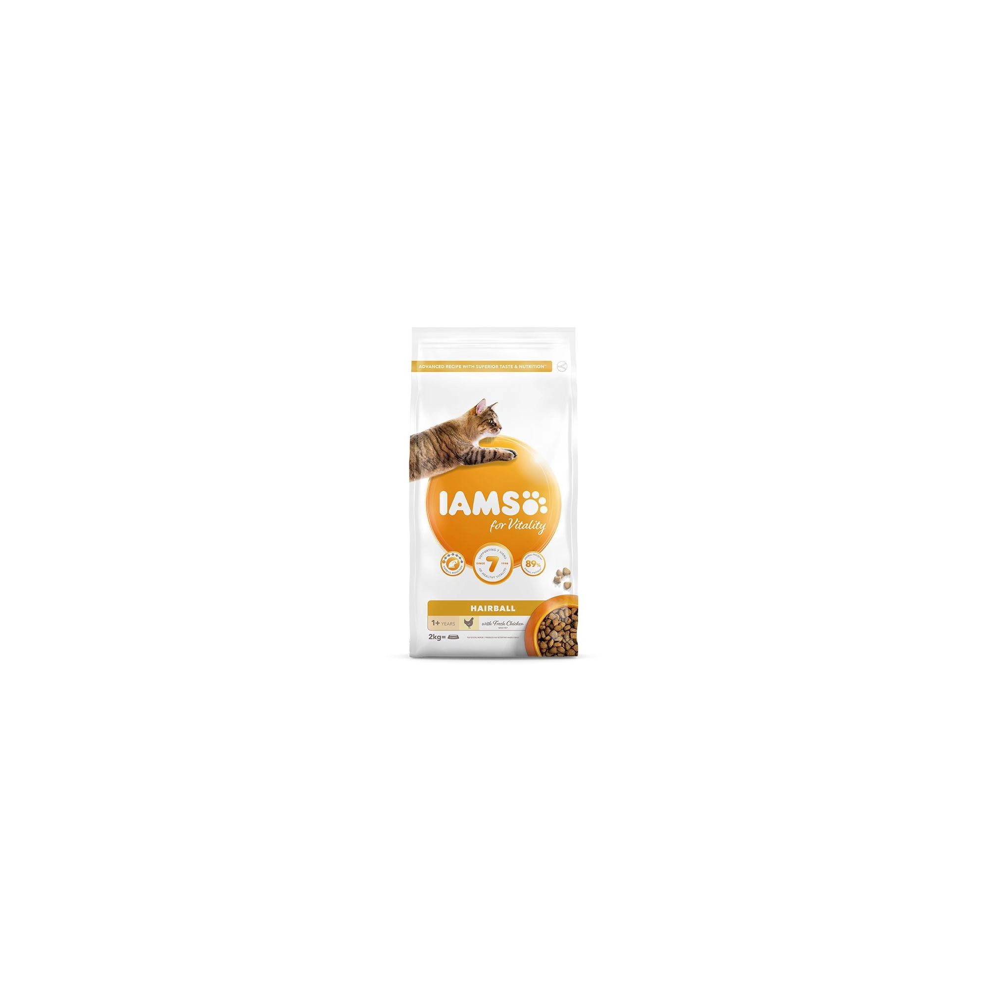 Iams Cat Adult Hairball Control csirke macskatáp 2kg