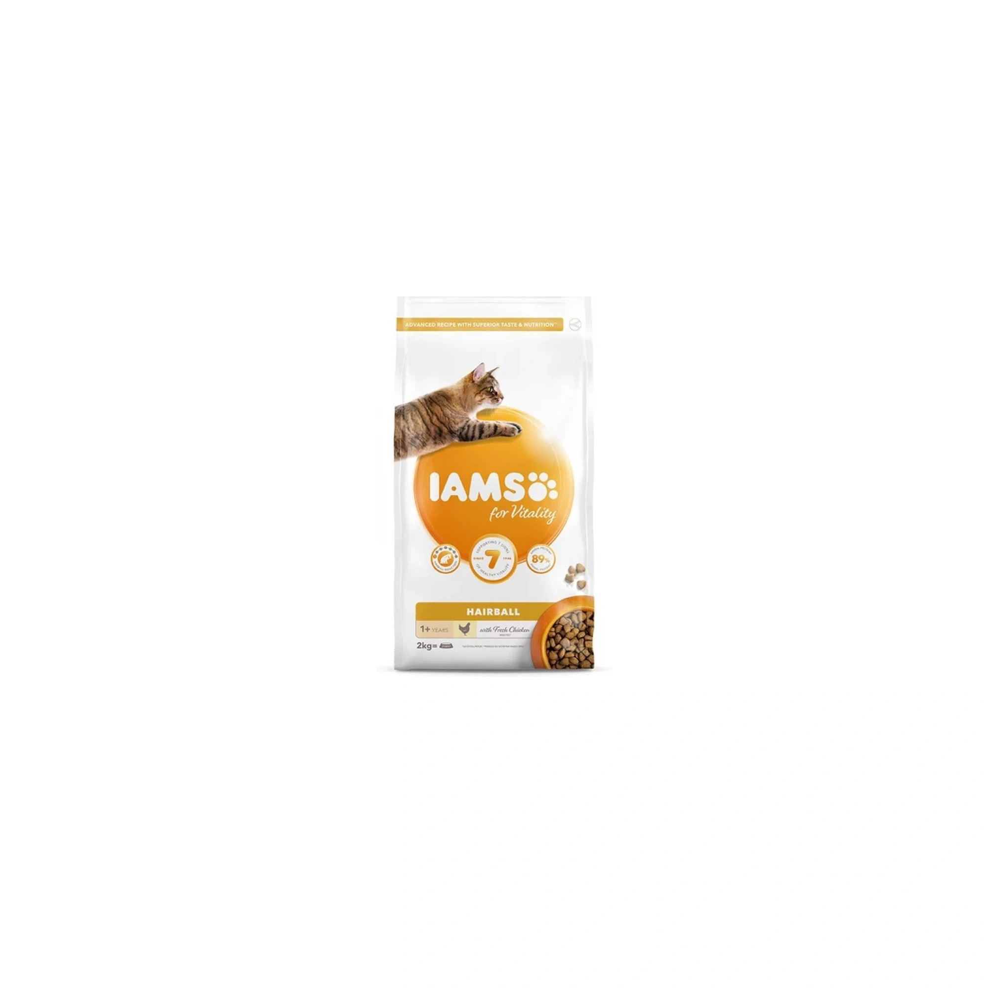 Iams Cat Adult Hairball Control csirke macskatáp 2kg