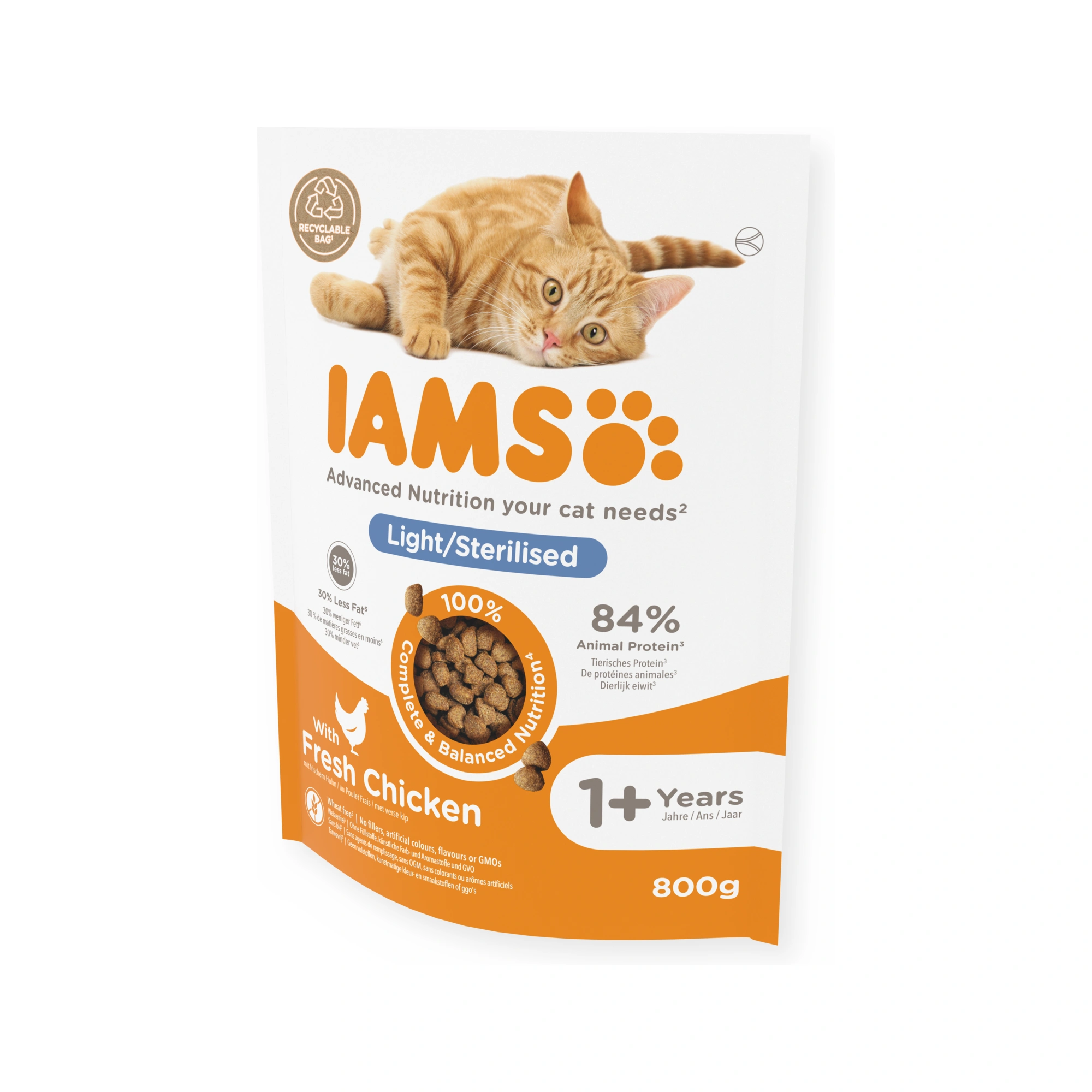 -Iams Cat Adult Light Sterilized csirke 800gr
