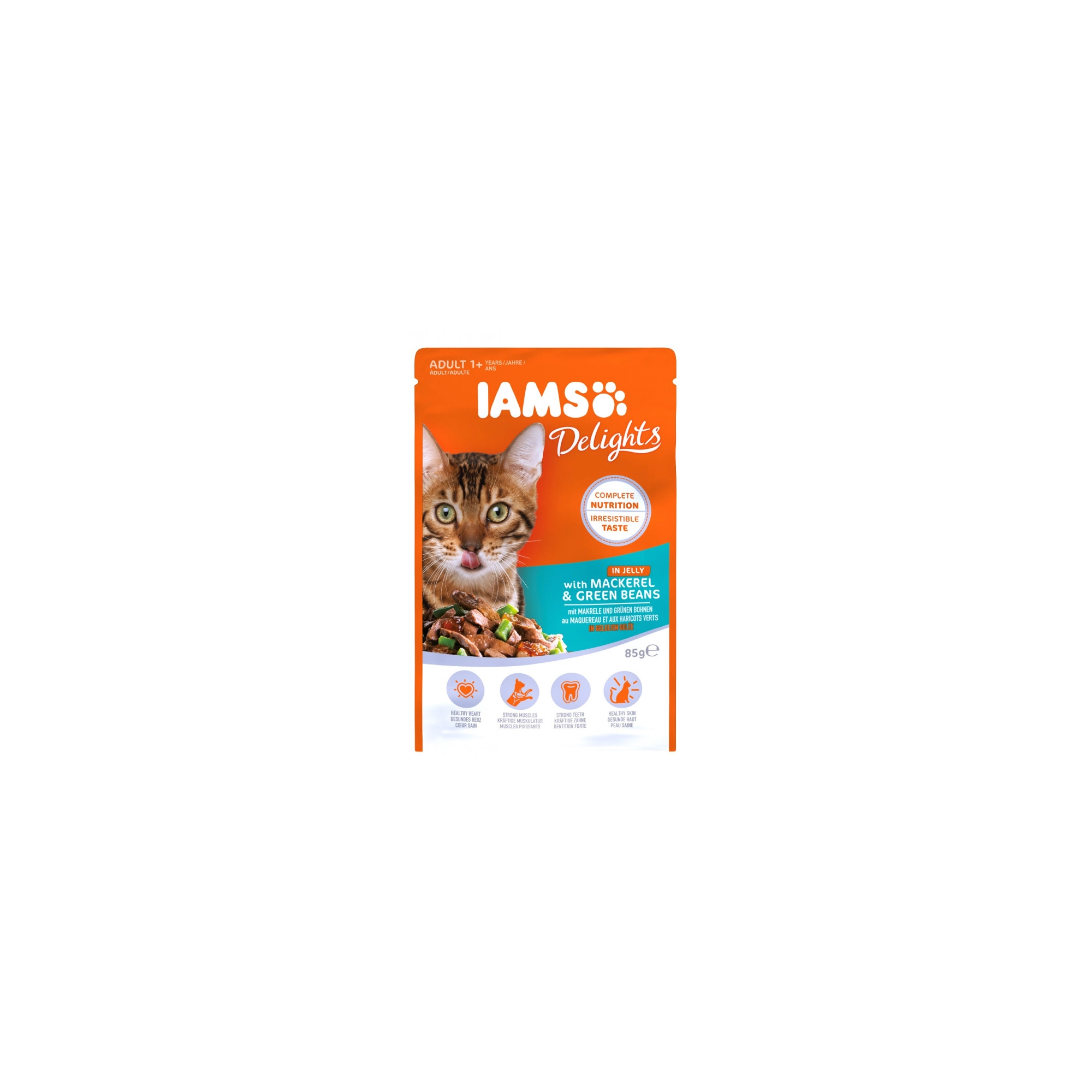 Iams Cat Delights Makréla és zöldbab falatok, zamatos aszpikban 85g