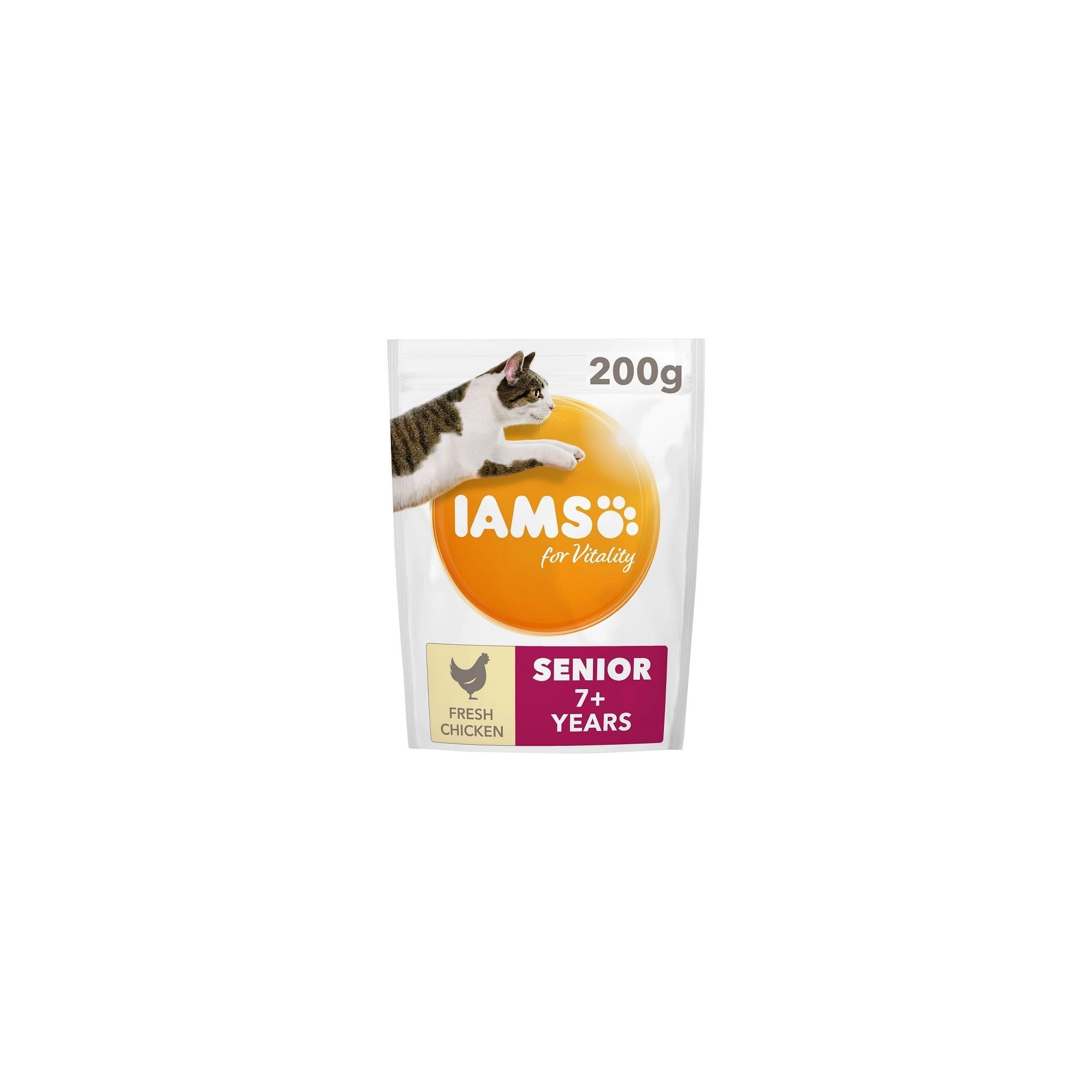 Iams Cat Senior csirke macskatáp 200g