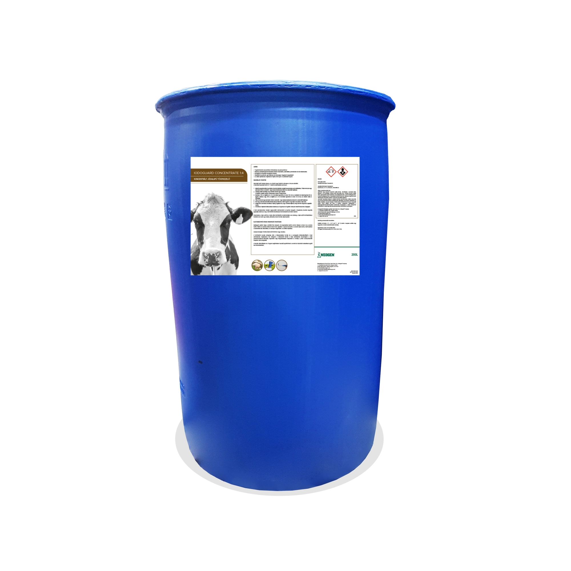 Iodoguard Concentrate 1:4 - tőgyfertőtlenítő 200 liter hordóban