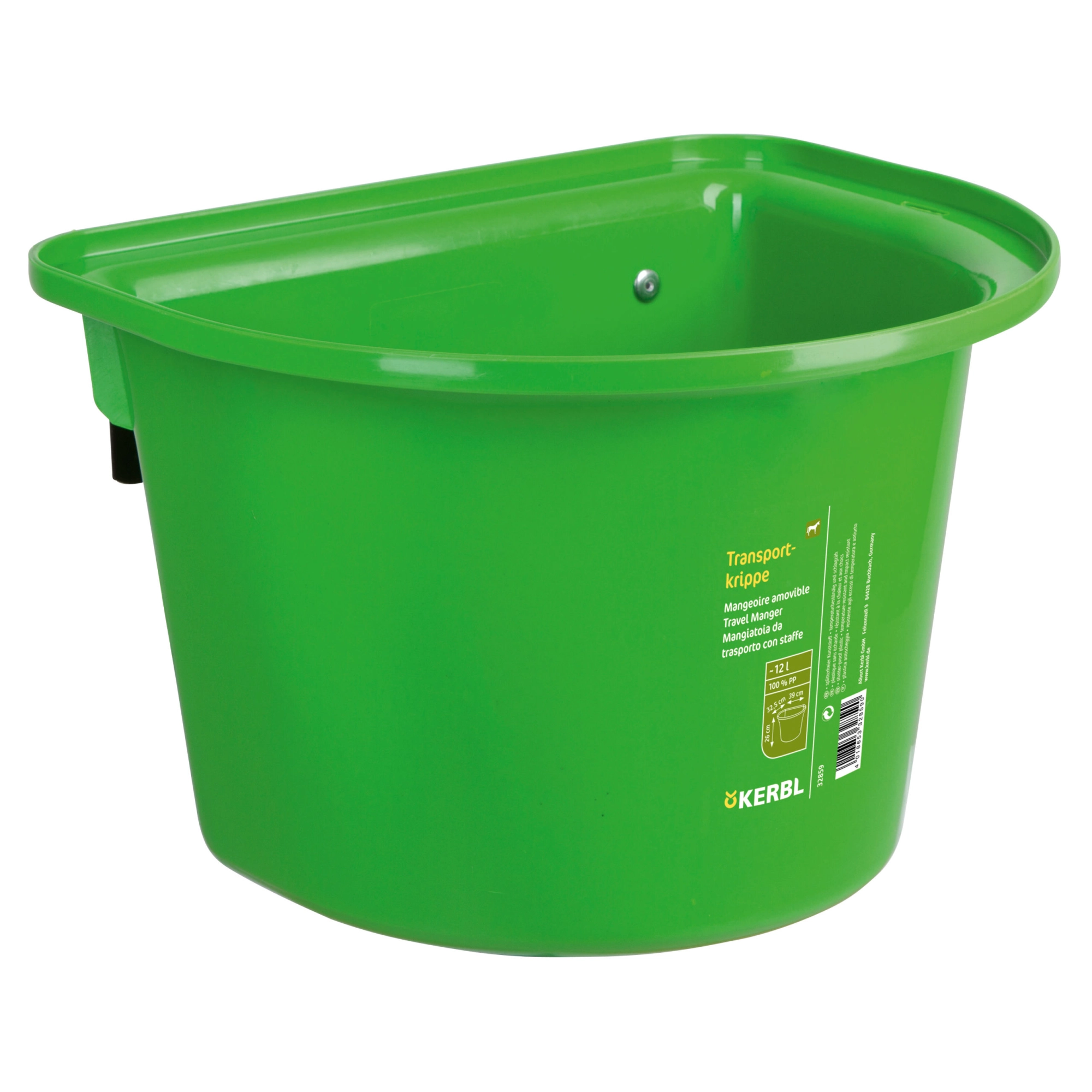 KERBL Abrakosvödör akasztóval, világos zöld 12 L