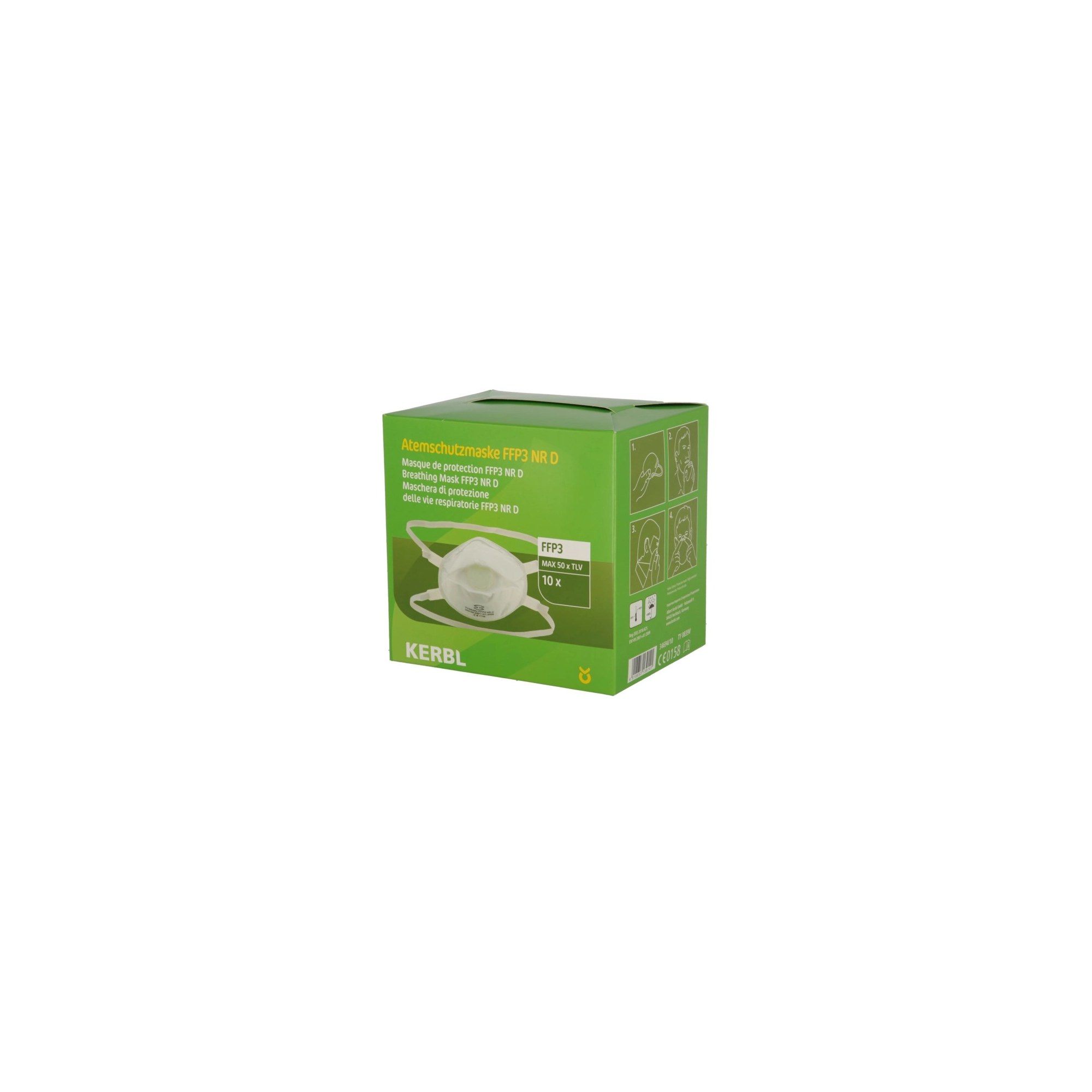 KERBL FFP3-as maszk, szeleppel, 10 db/cs