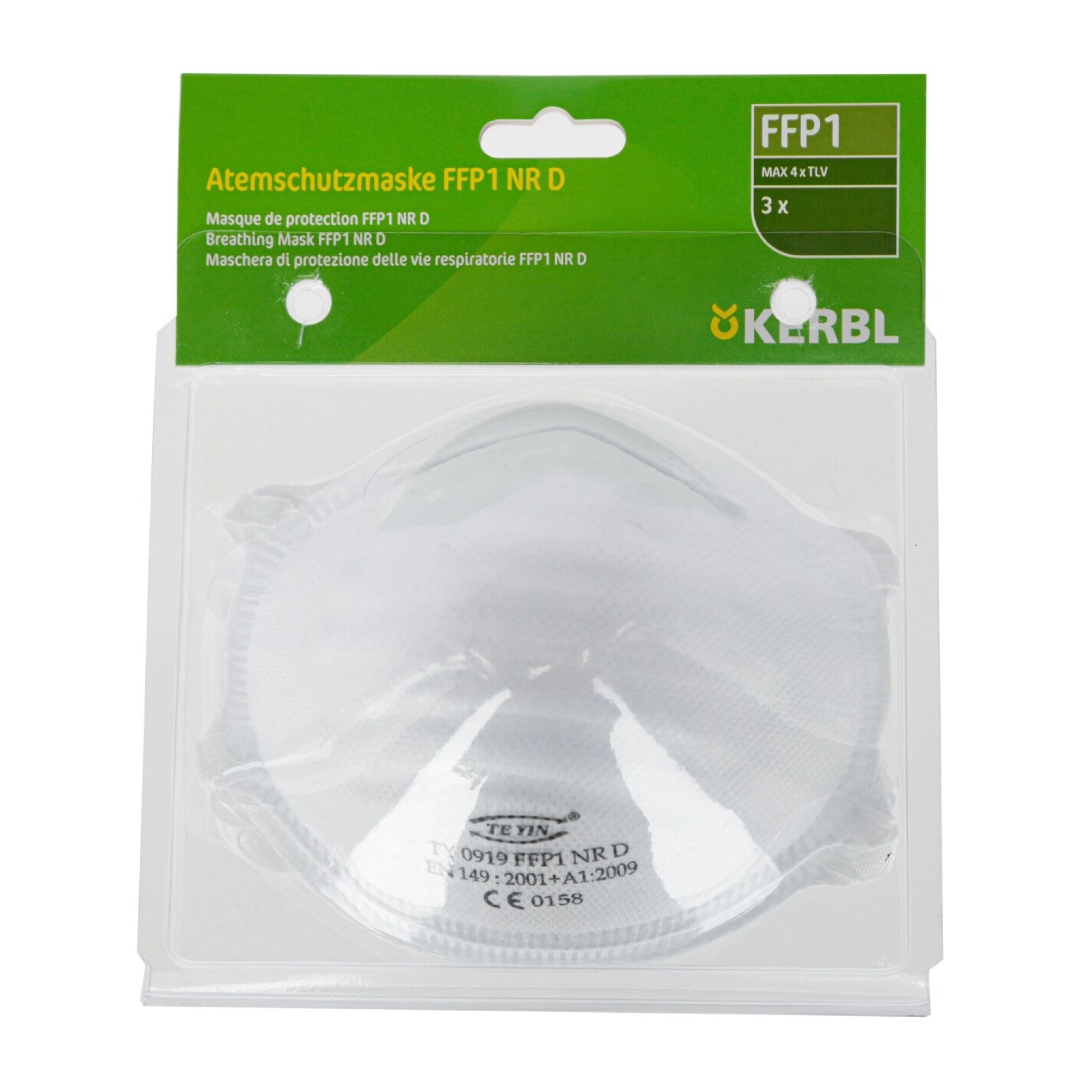 KERBL Finompor maszk, FFP1 NR D, szeleppel 3 db/cs