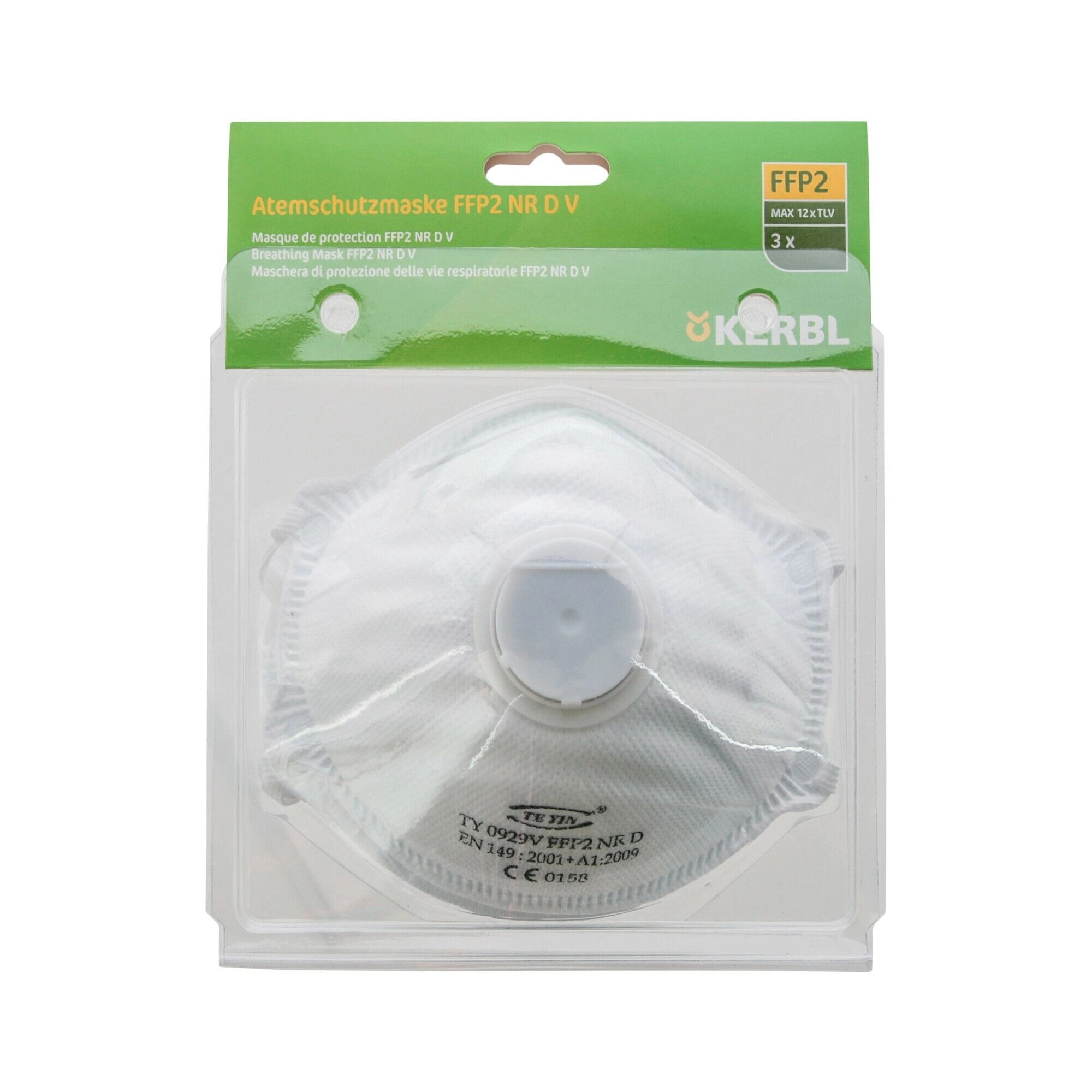 KERBL Finompor maszk, FFP2 NR D, szeleppel, 3 db/cs