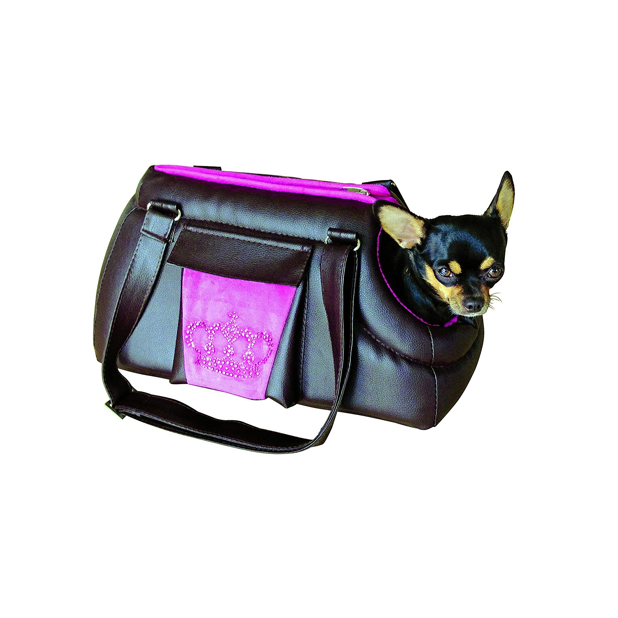 KERBL Hordozótáska kutyáknak Chantal 40x20x21cm, barna/pink