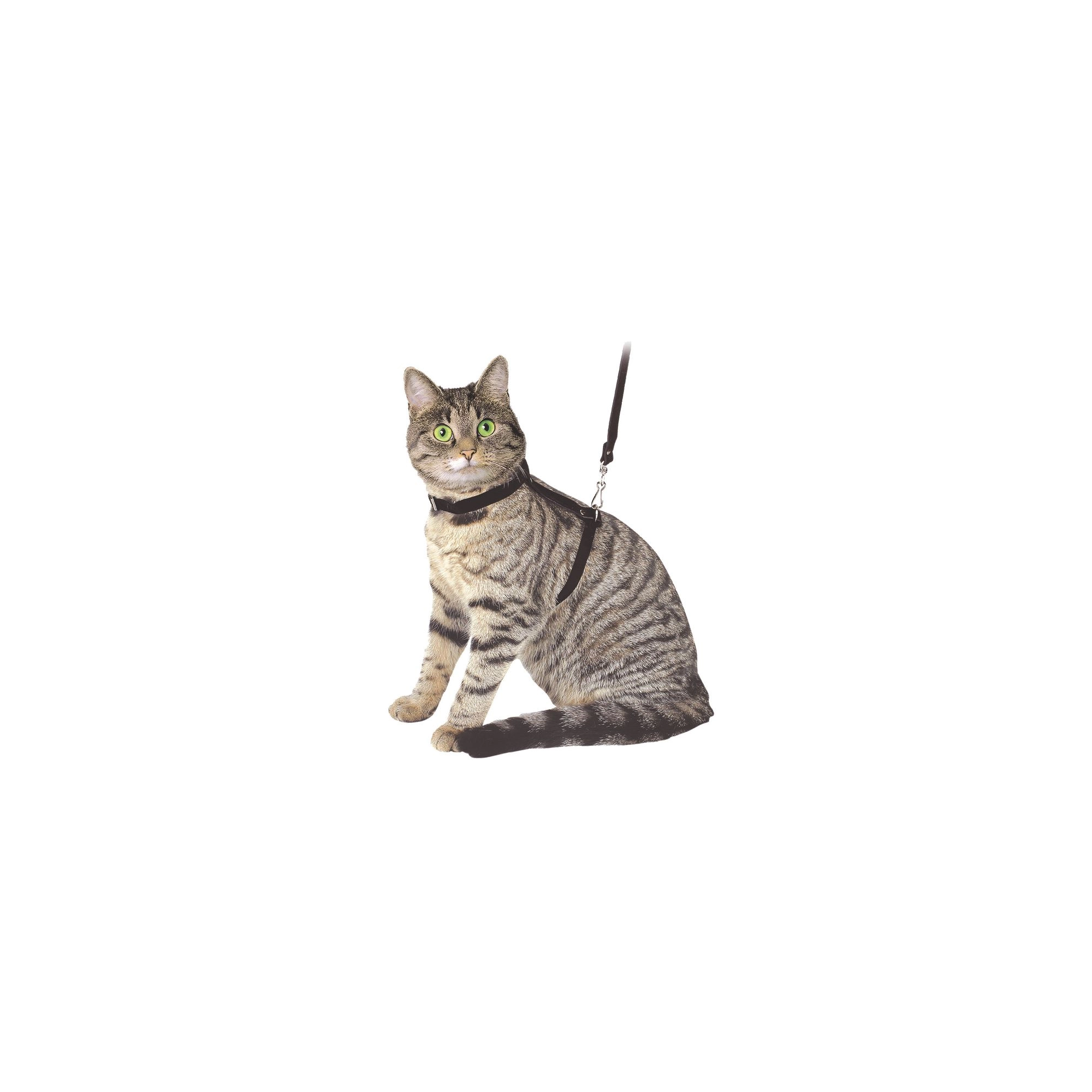 KERBL Macskahám pórázzal fekete 120 cm