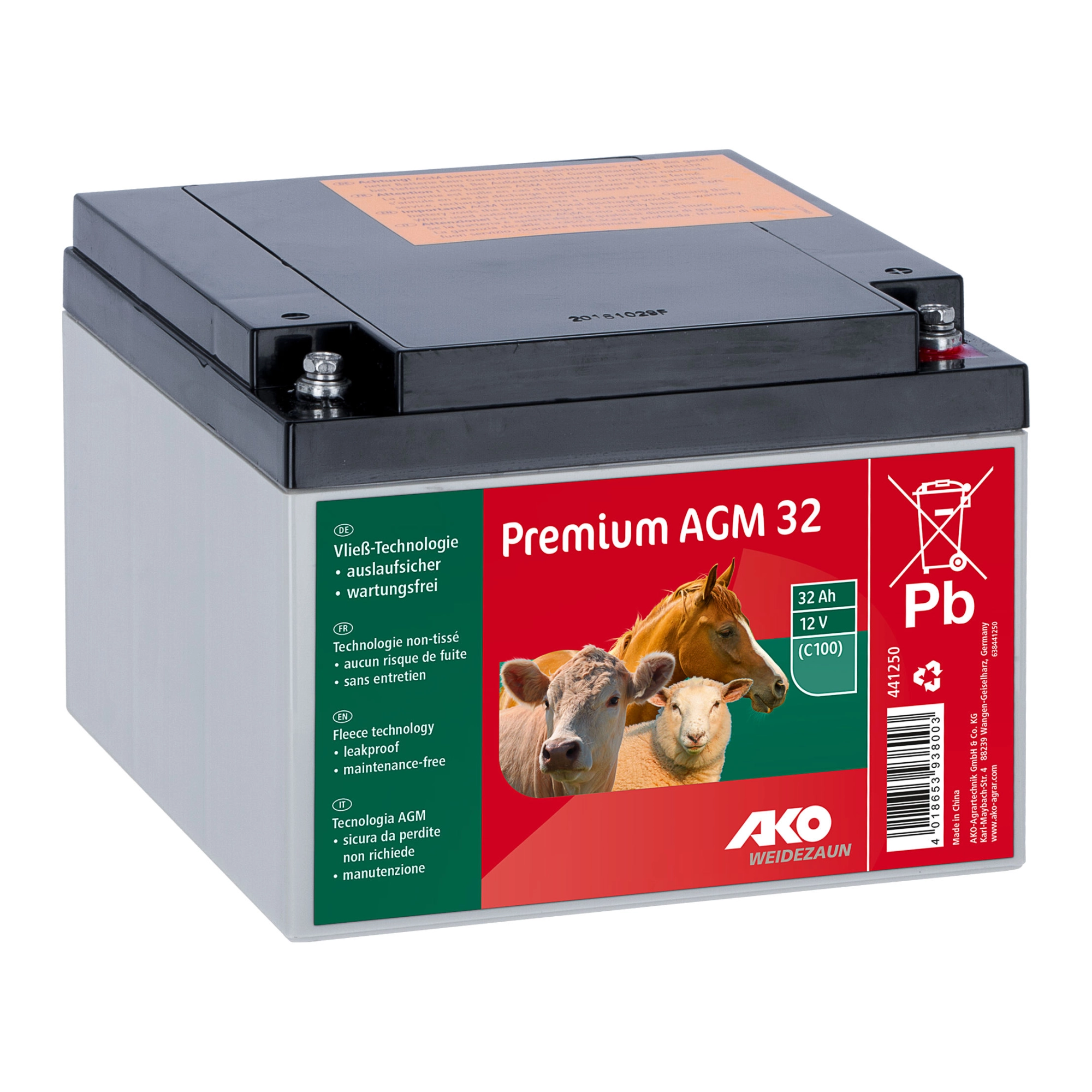 KERBL Premium AGM szárazelem 32 Ah C100