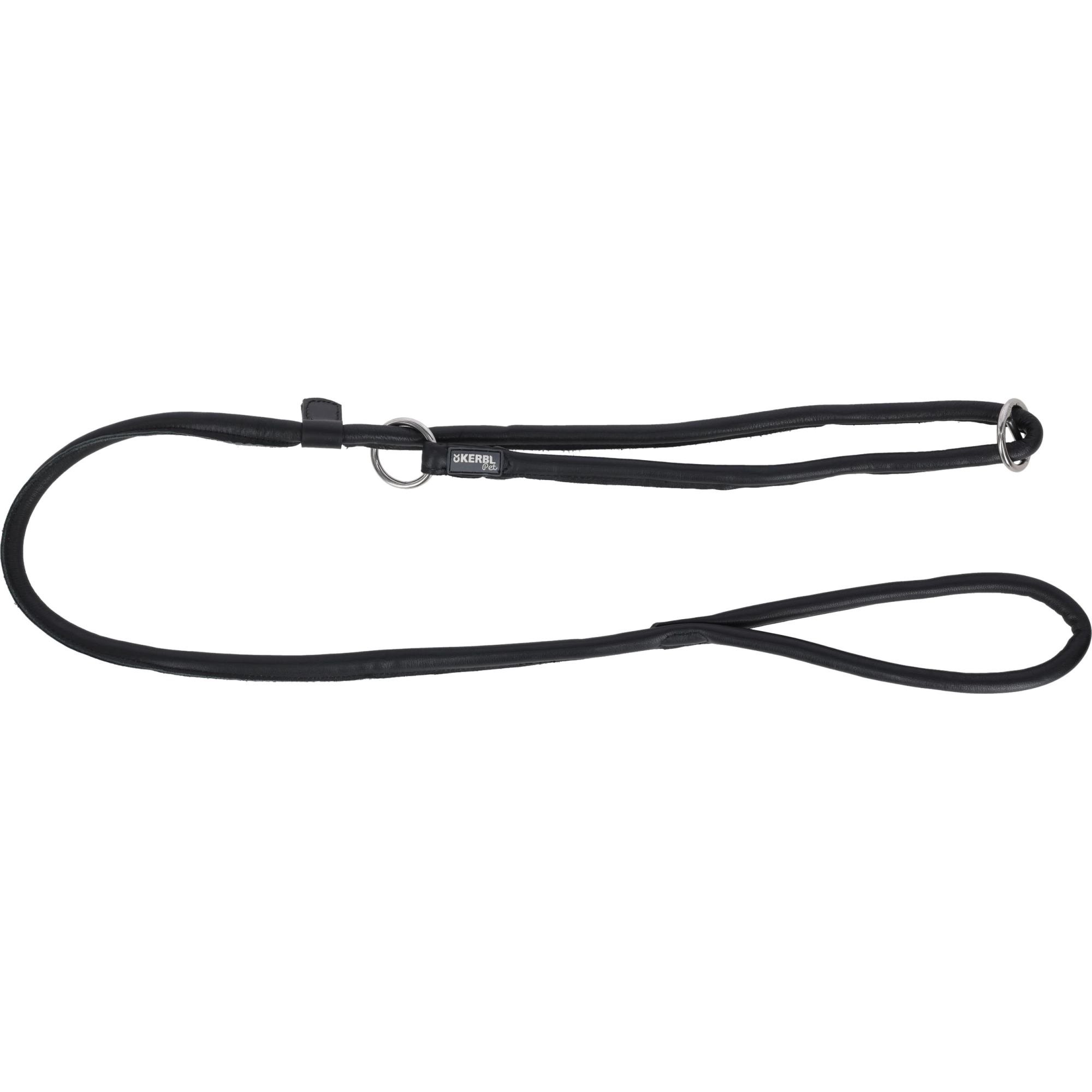 KERBL Róma vezetőpóráz, bőr, 170 cm, 8 mm, fekete