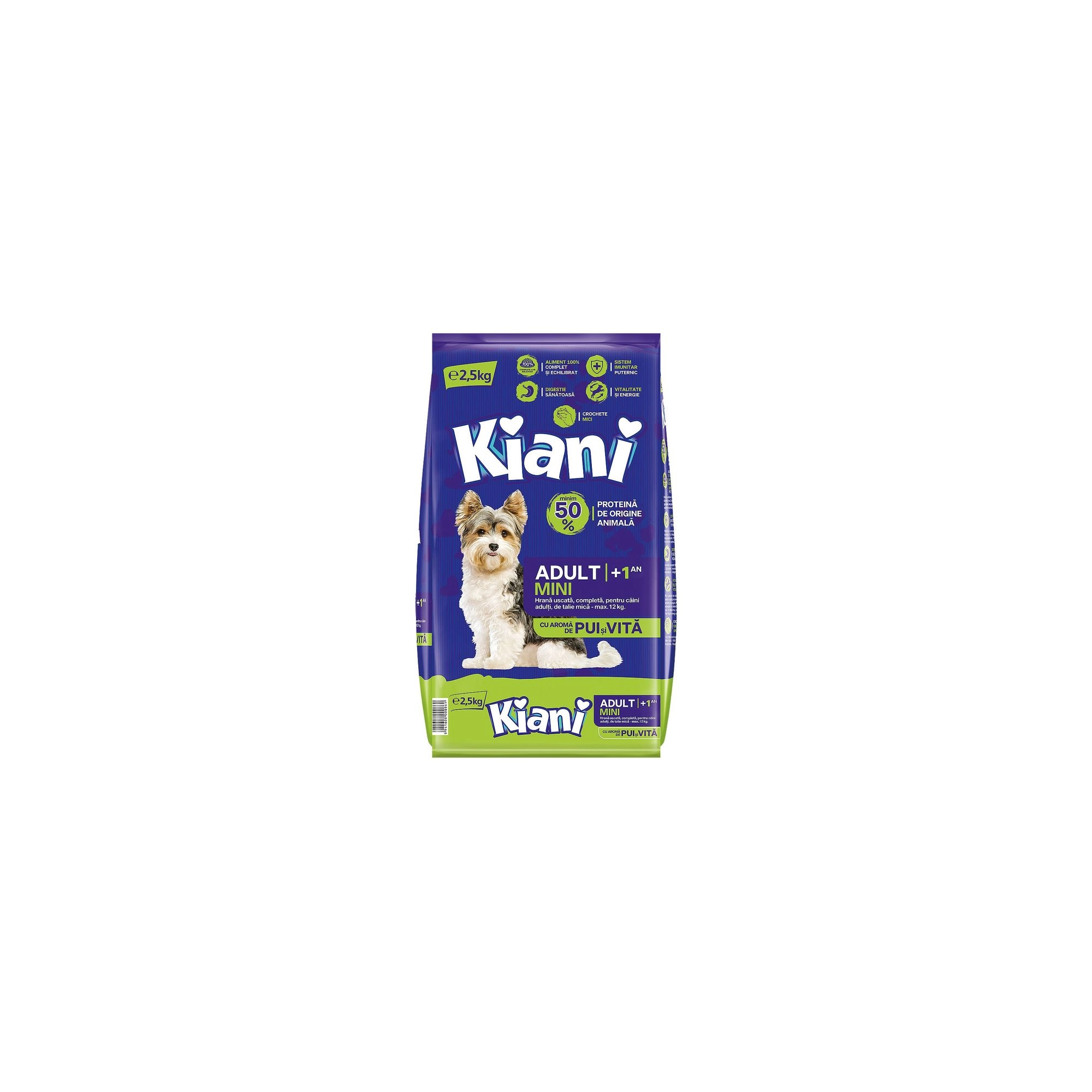 Kiani kutya száraztáp mini csirke - marha 2,5kg
