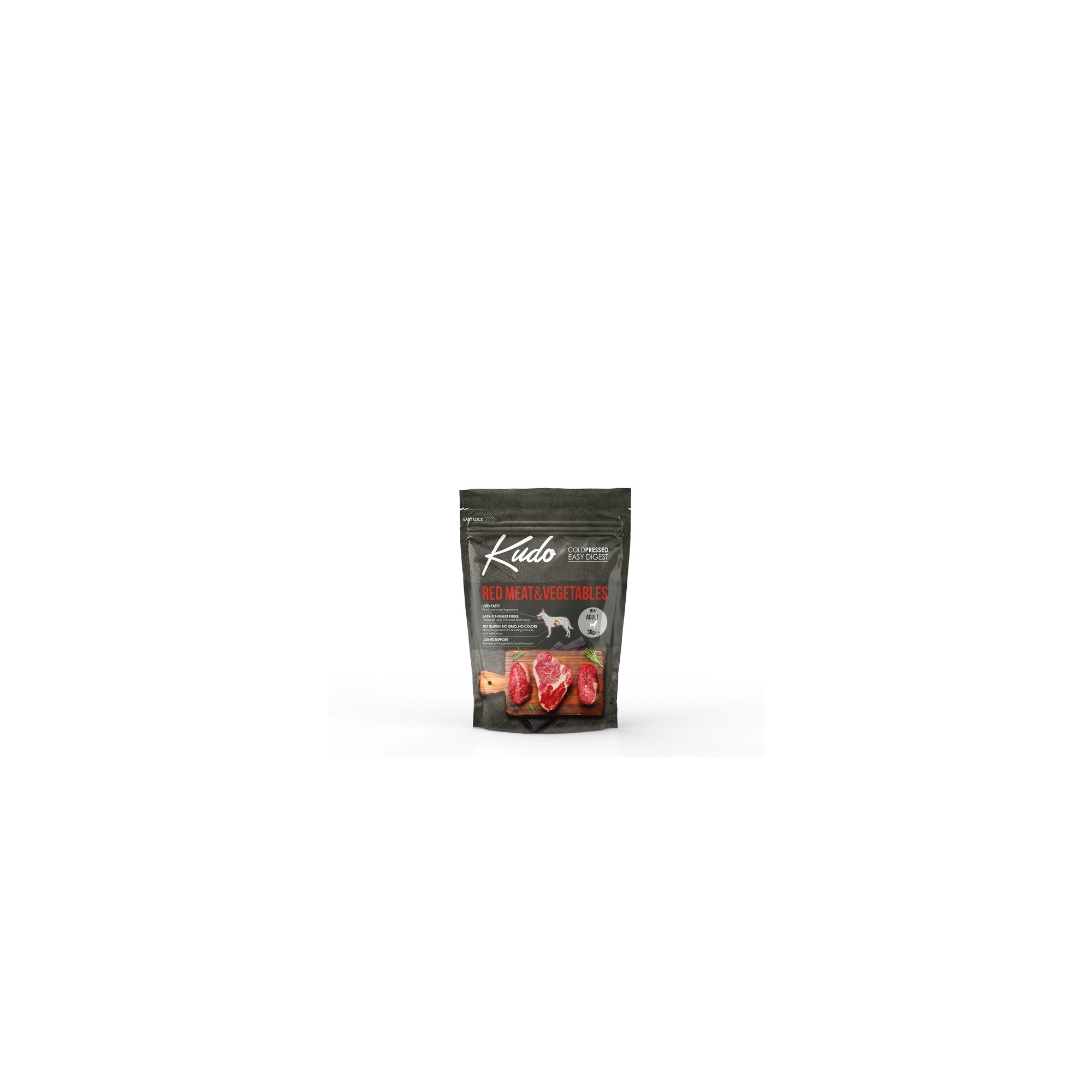 Kudo Low Grain Adult Red Meat/Vegetables Mini száraz kutyatáp vörös hús, zöldség 3kg