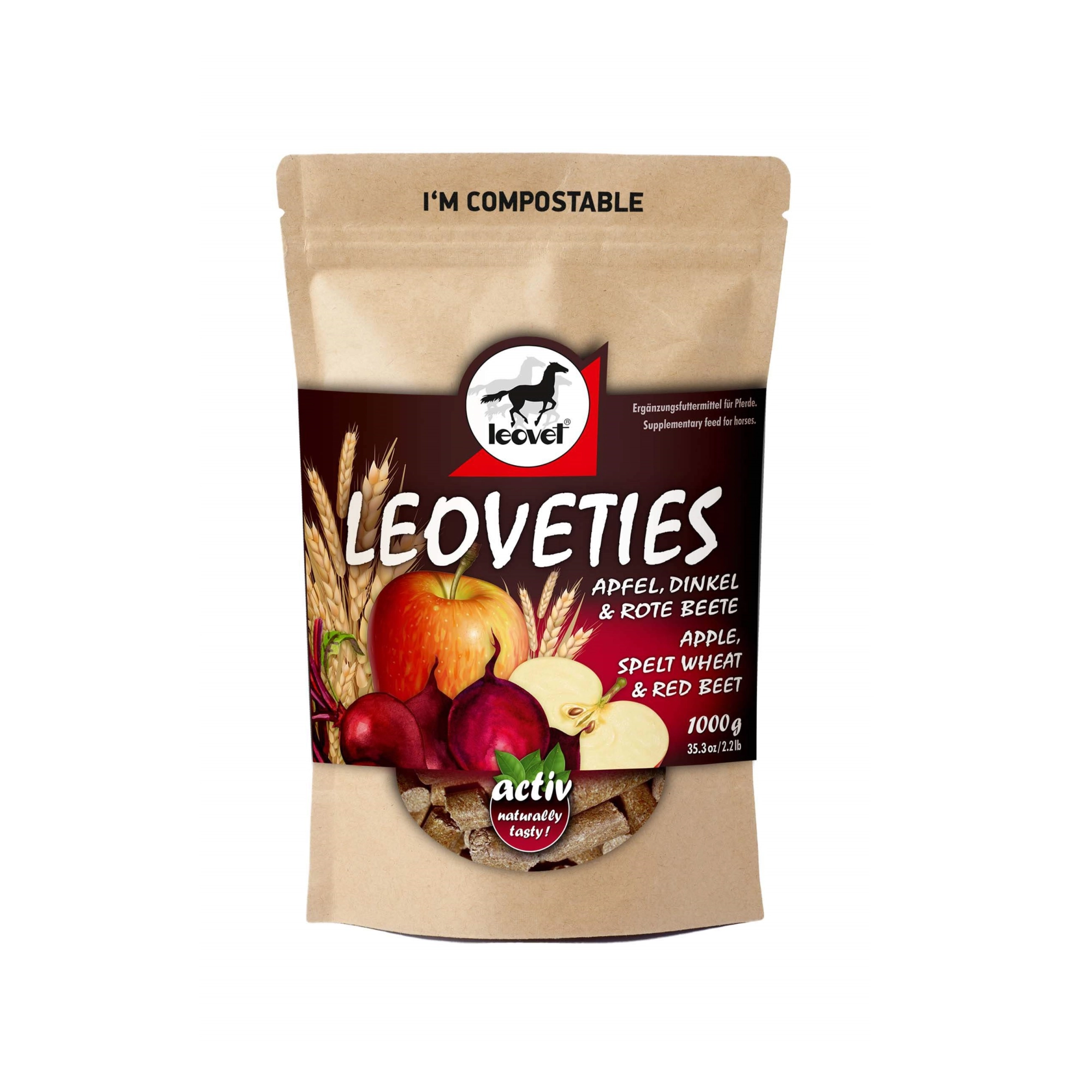 Leovet Leoveties jutalomfalat 1000g, alma-tönkölybúza-cékla
