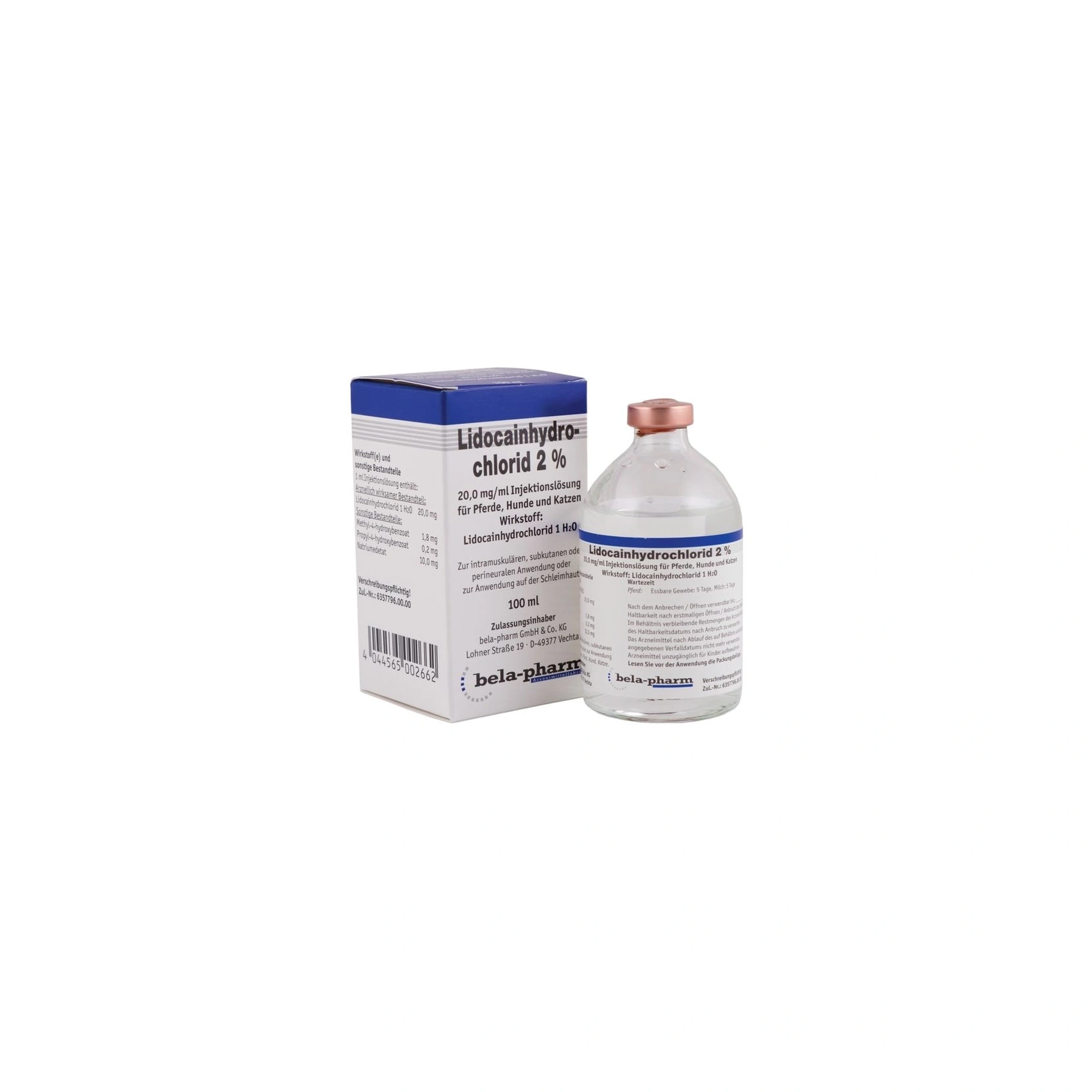 Lidocainhydrochlorid 2% injekció 100 ml