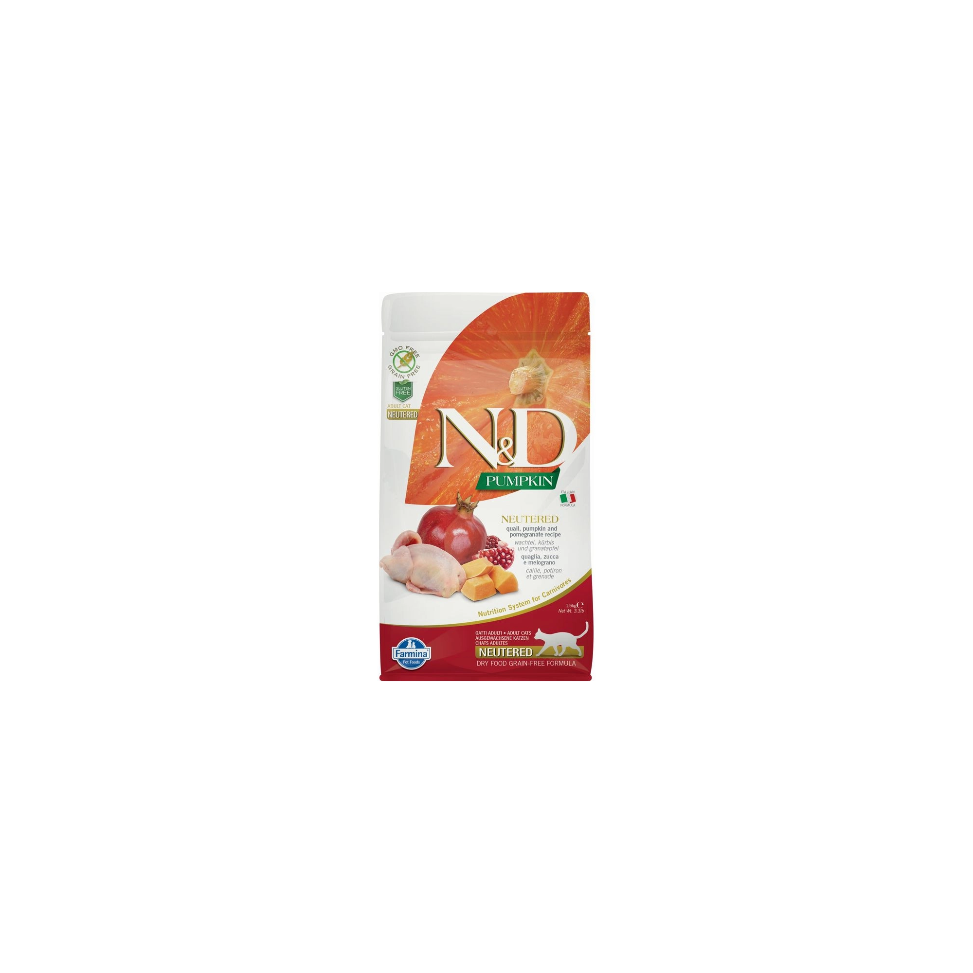 N&D Cat Grain Free Pumpkin fürj ivartalanított 1,5kg