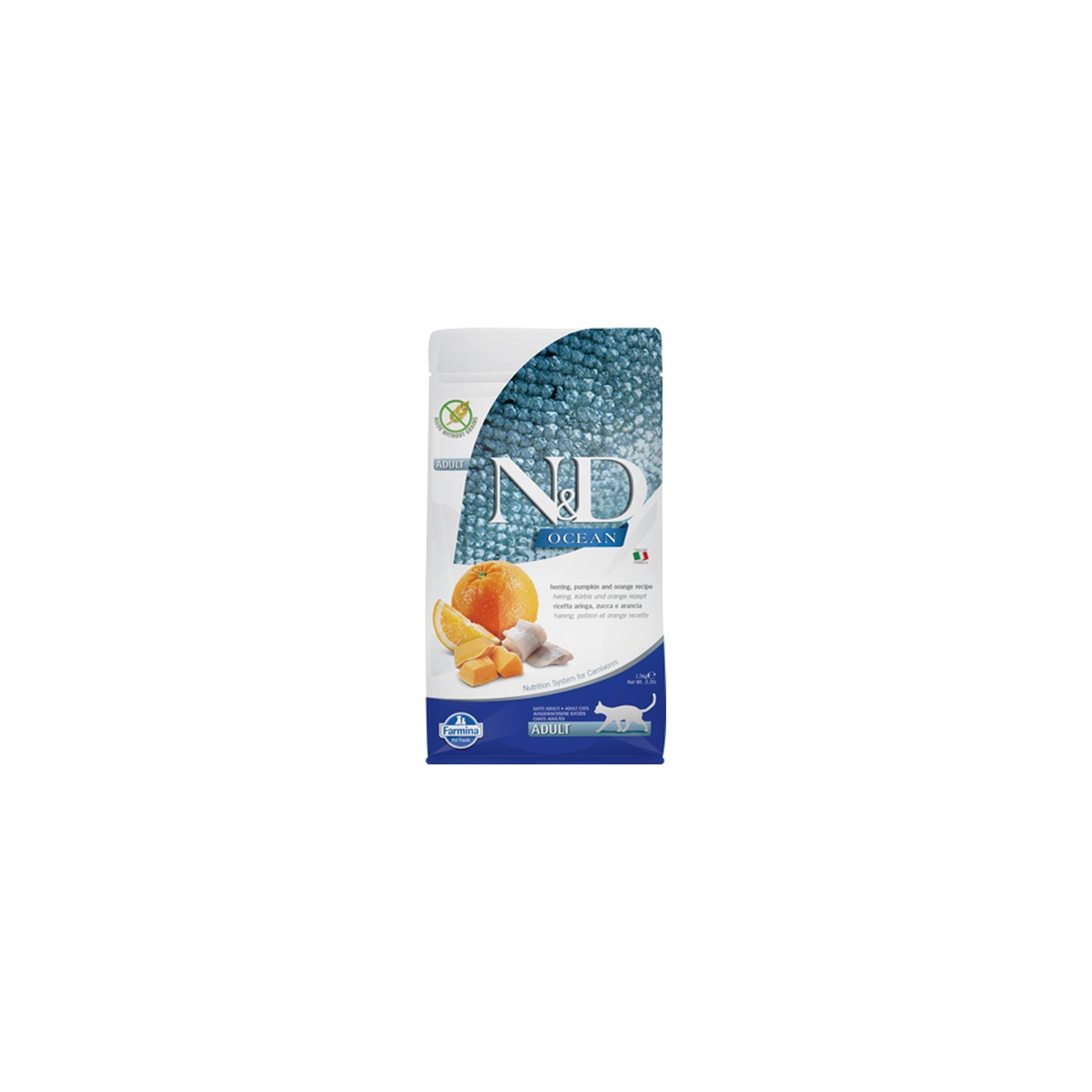 N&D Cat Ocean hering, sütőtök & narancs adult 1,5kg