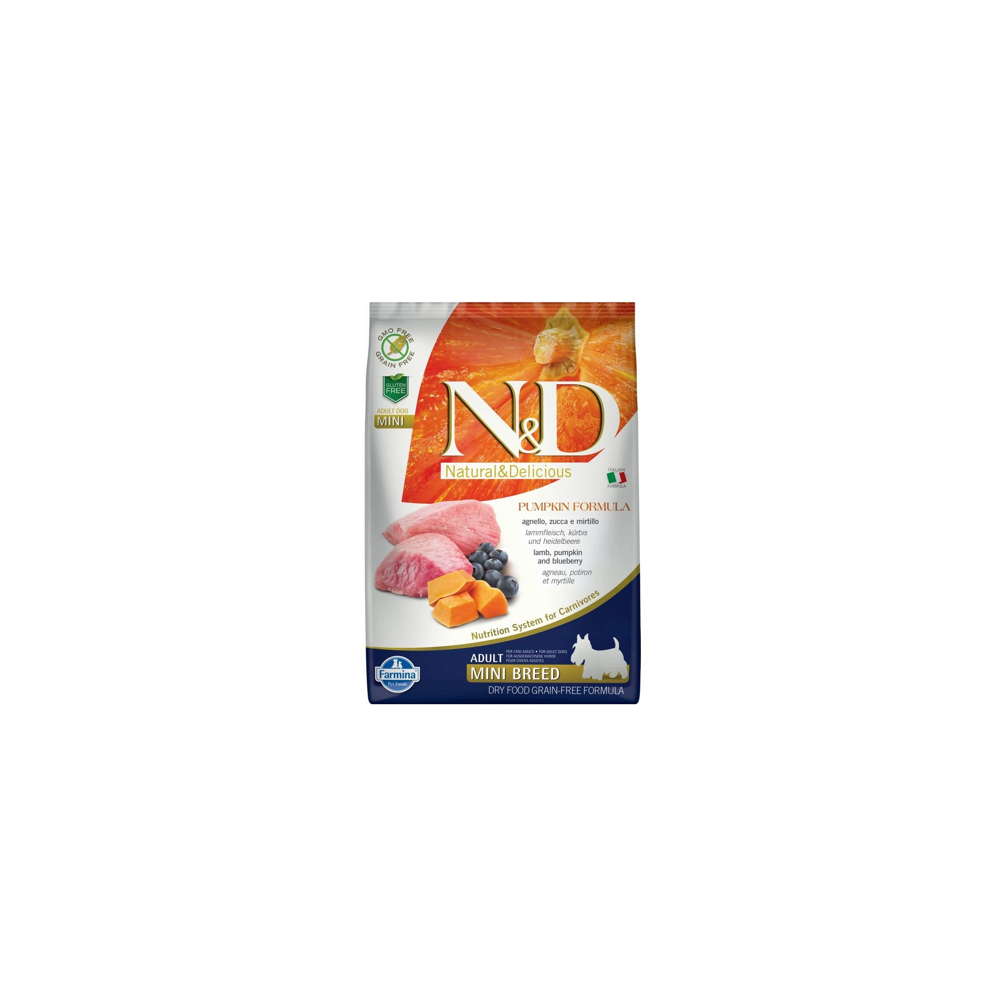 N&D Dog Grain Free bárány & áfonya sütőtökkel adult mini 7kg