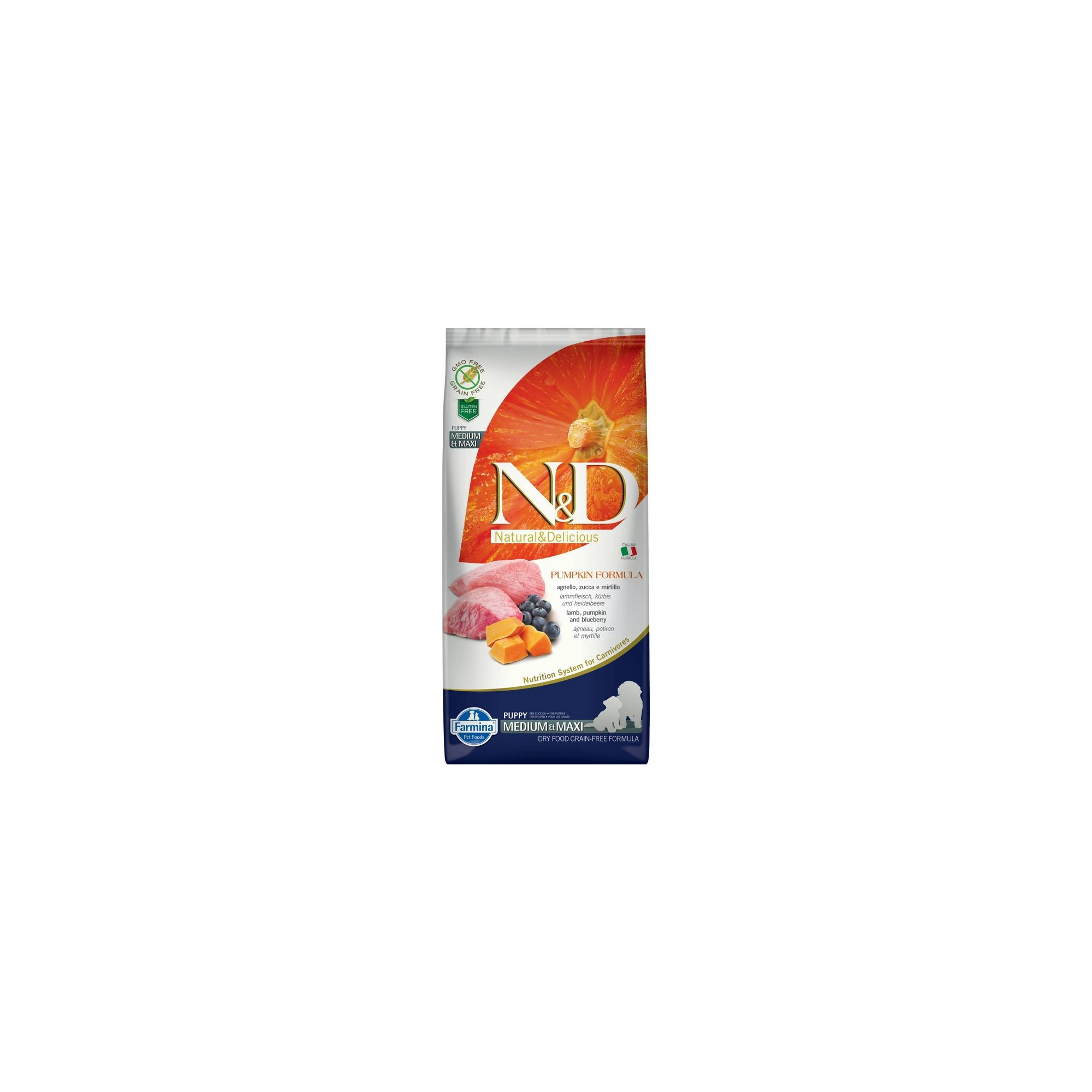N&D Dog Grain Free bárány & áfonya sütőtökkel puppy medium/maxi 12kg