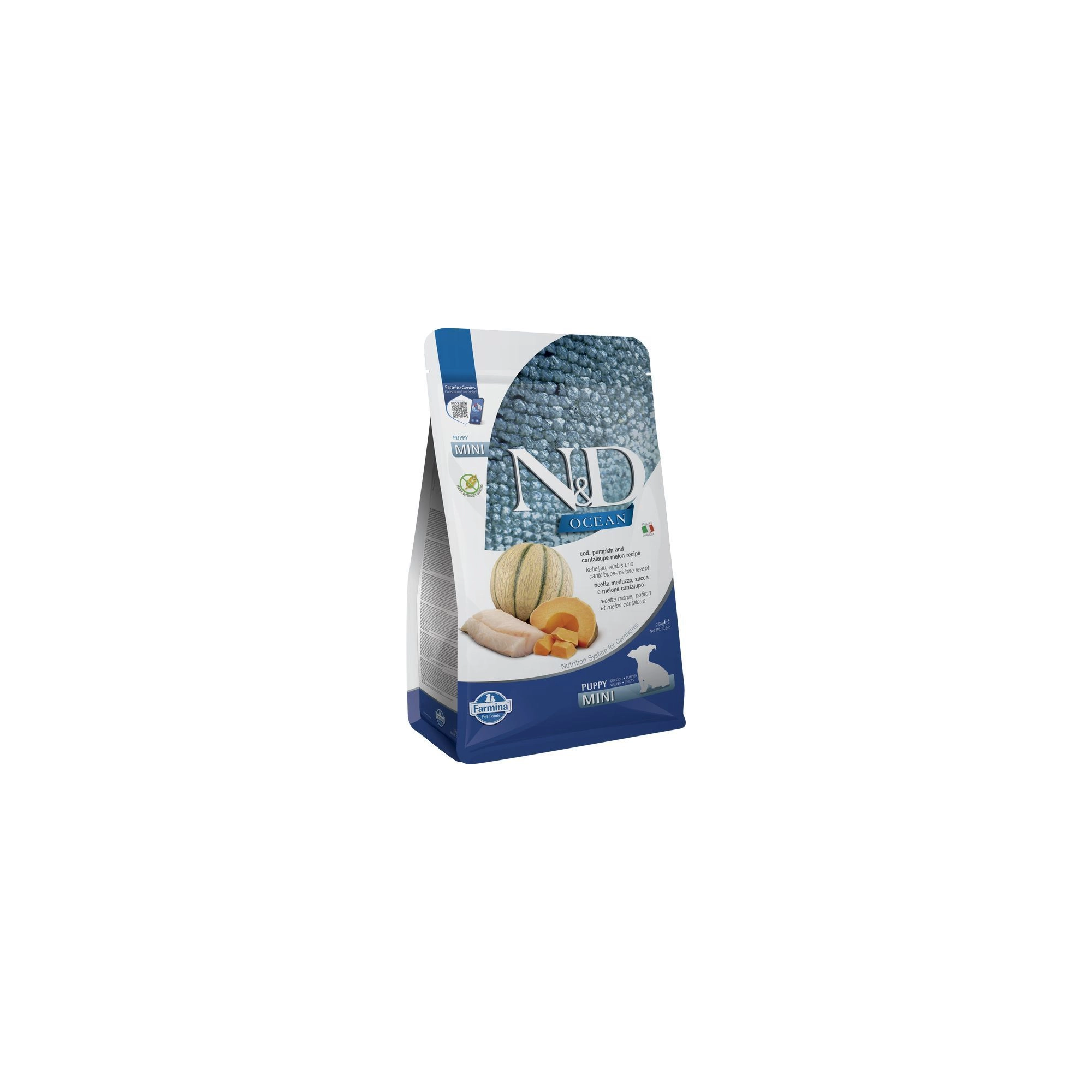 N&D Ocean Dog tőkehal,sütőtök & sárgadinnye Puppy mini 2,5kg