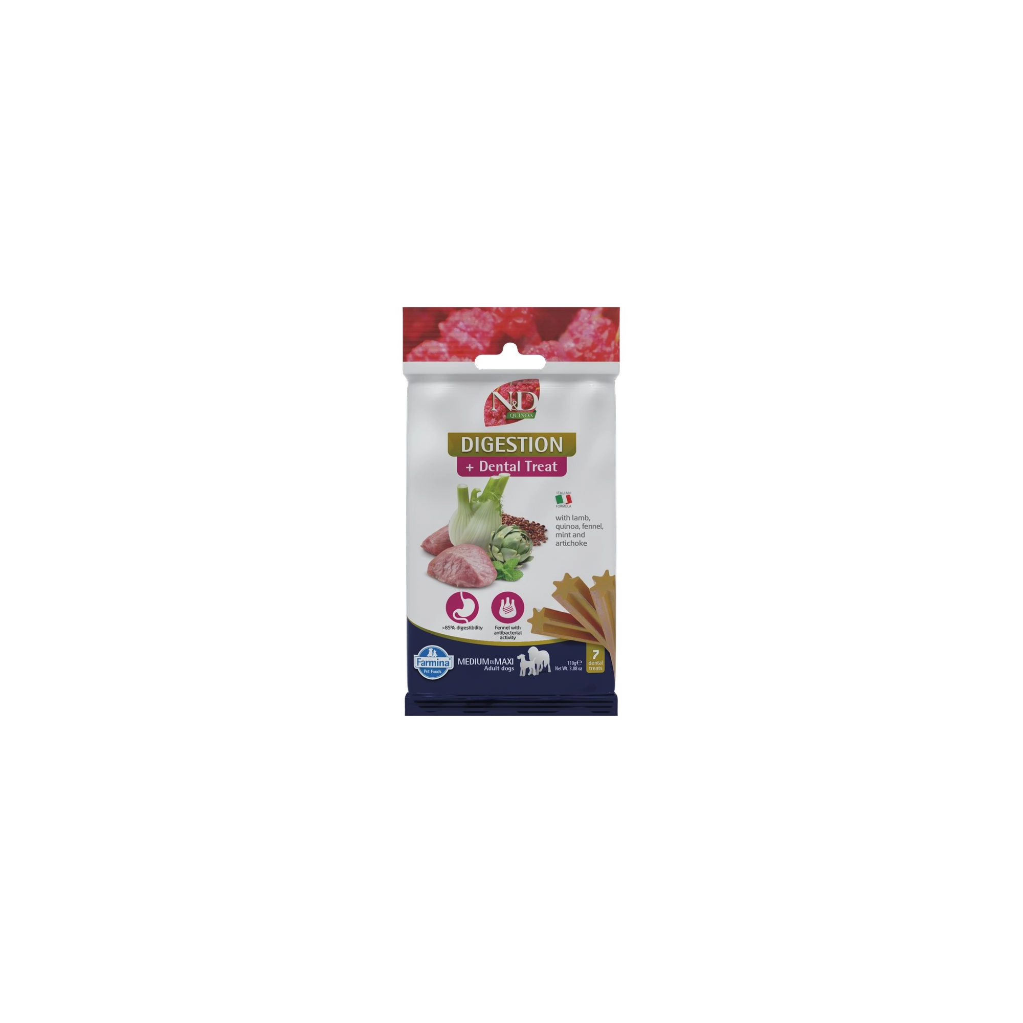 -N&D Quinoa Dog Jutalomfalat Digestion Lamb Adult Med&Max 100g