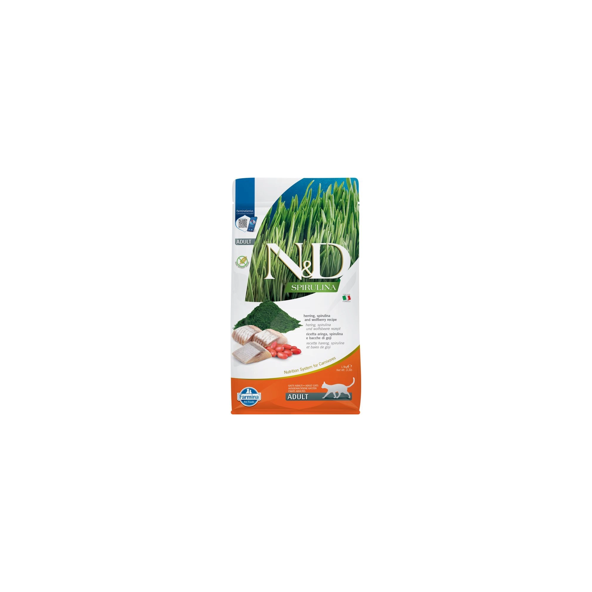 N&D Spirulina Cat Adult hering 1,5kg