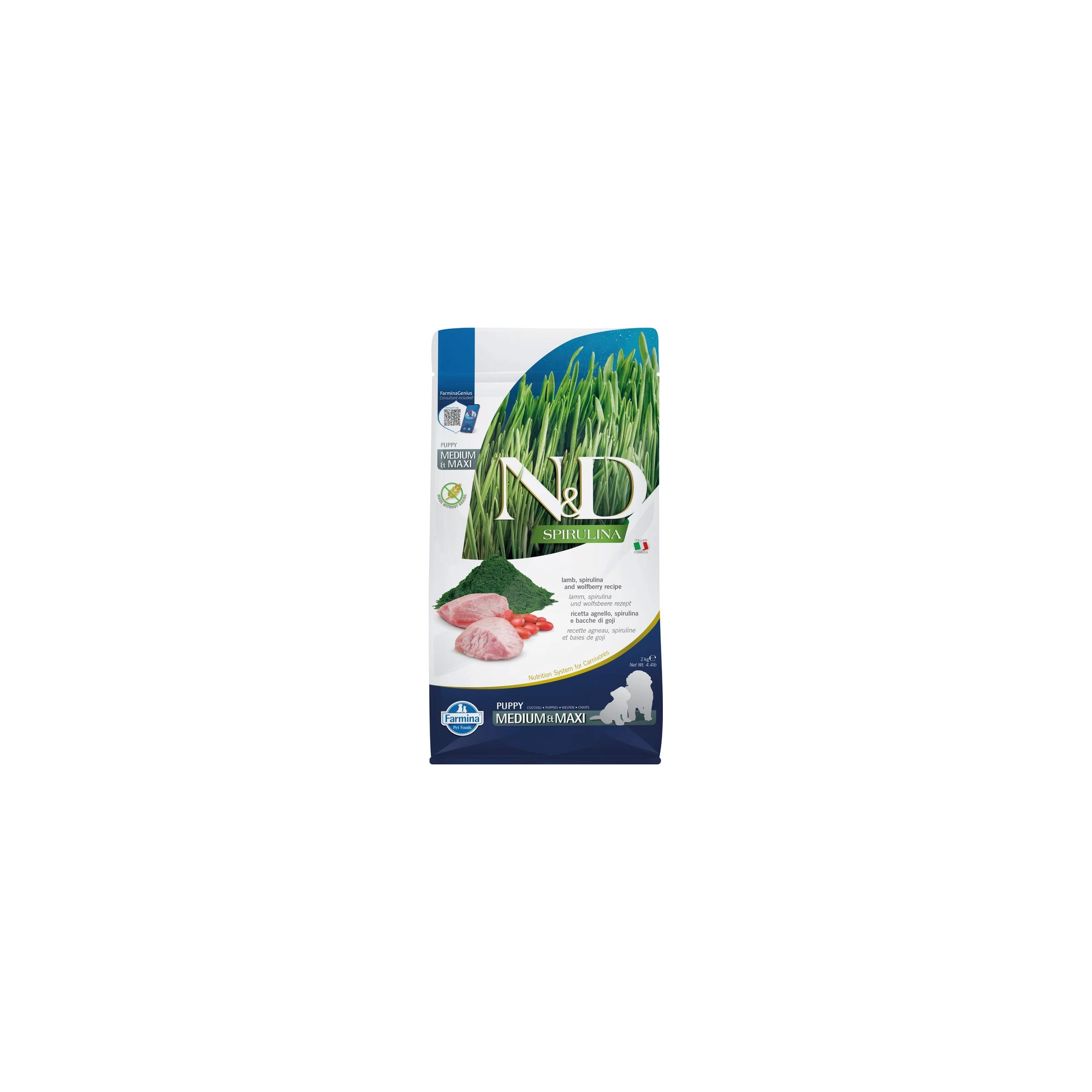 N&D Spirulina Dog bárány puppy medium/maxi 2kg