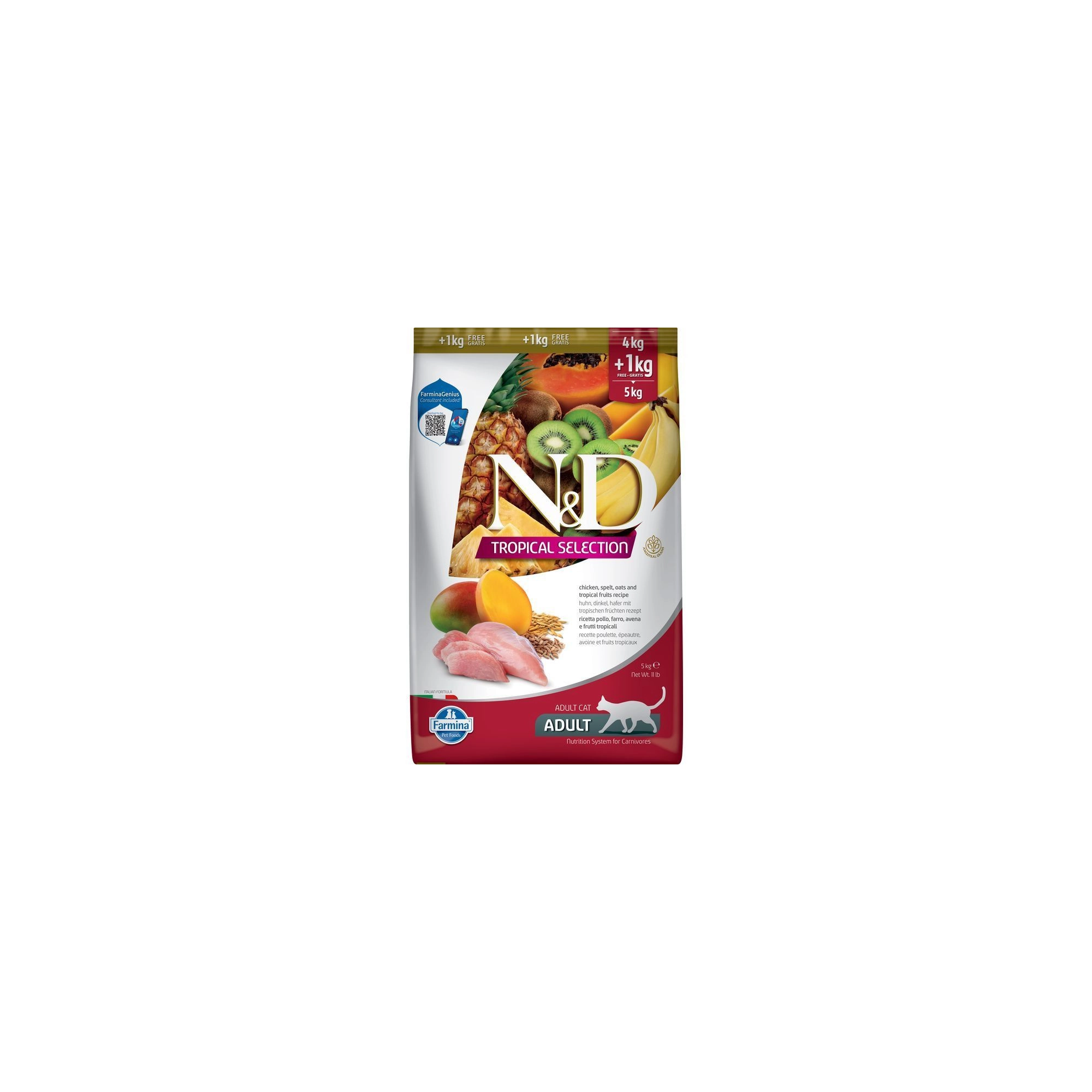 N&D Tropical Selection Cat Chicken adult 4+1kg