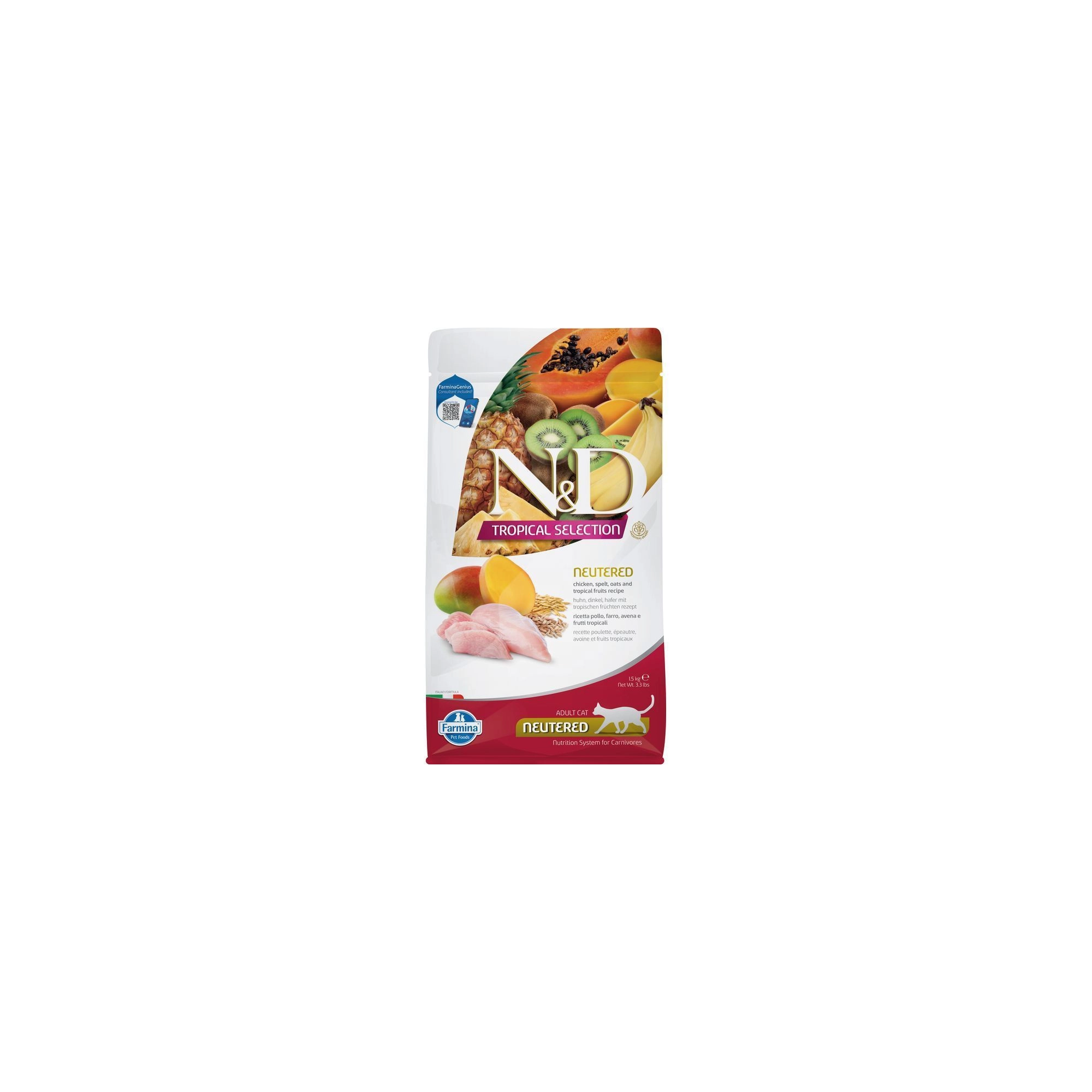 N&D Tropical Selection Cat Chicken Neutered Adult 1,5kg