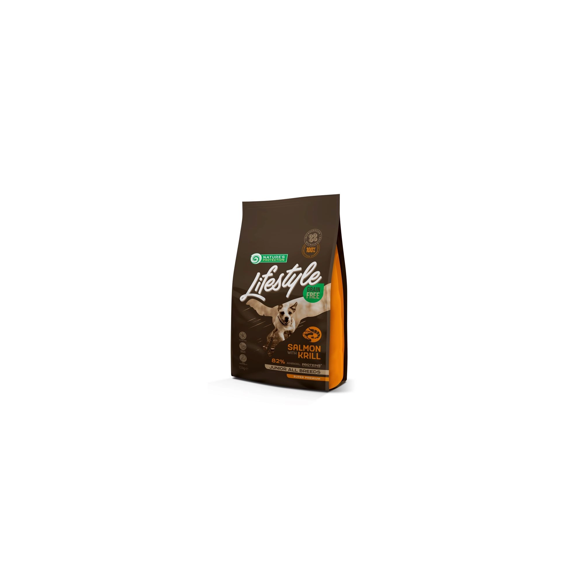 Natures Protection Lifestyle Dog Grain Free Junior Salmon with krill 1,5kg