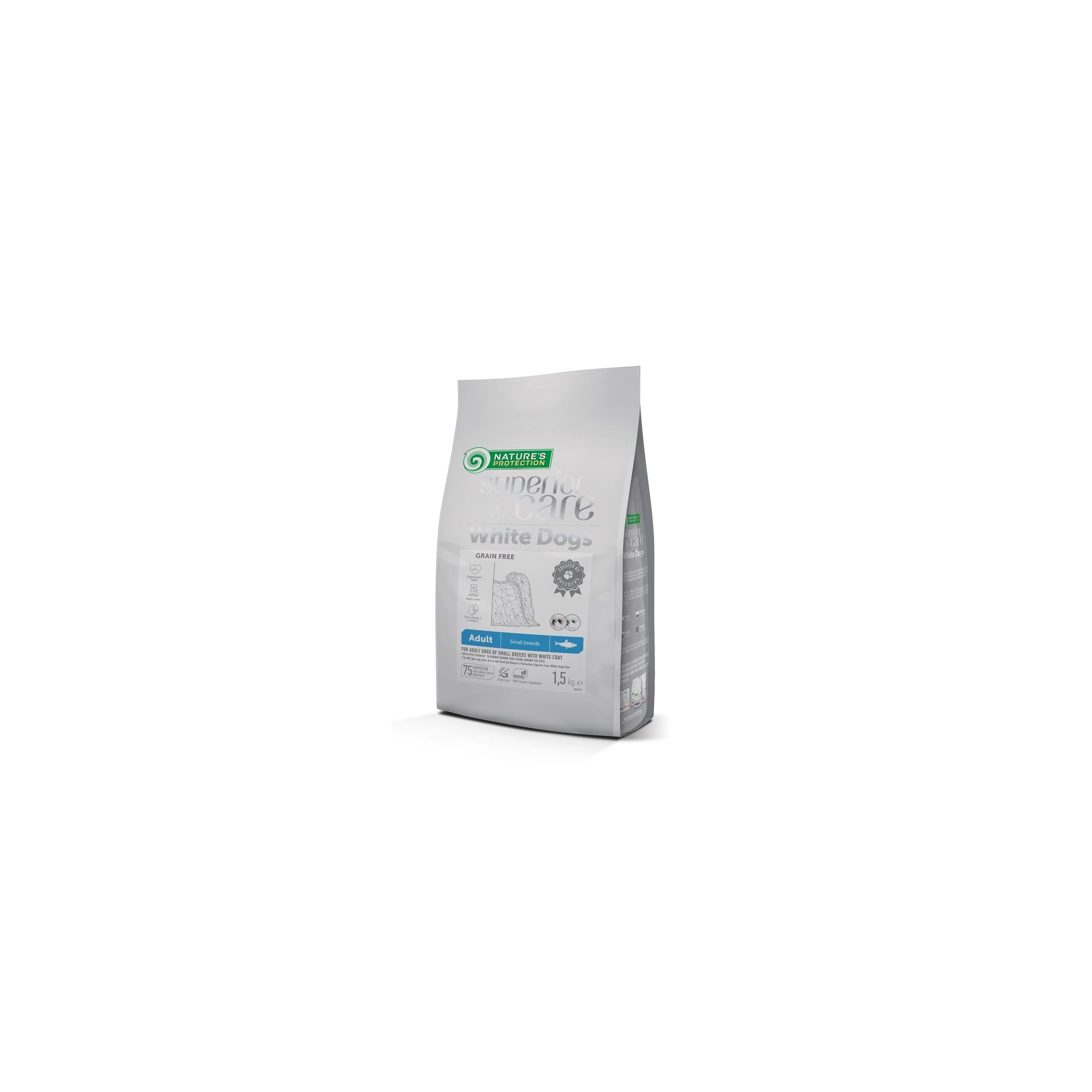 Natures Protection Superior Care White Dog Grain Free Adult Herring Small 1,5kg