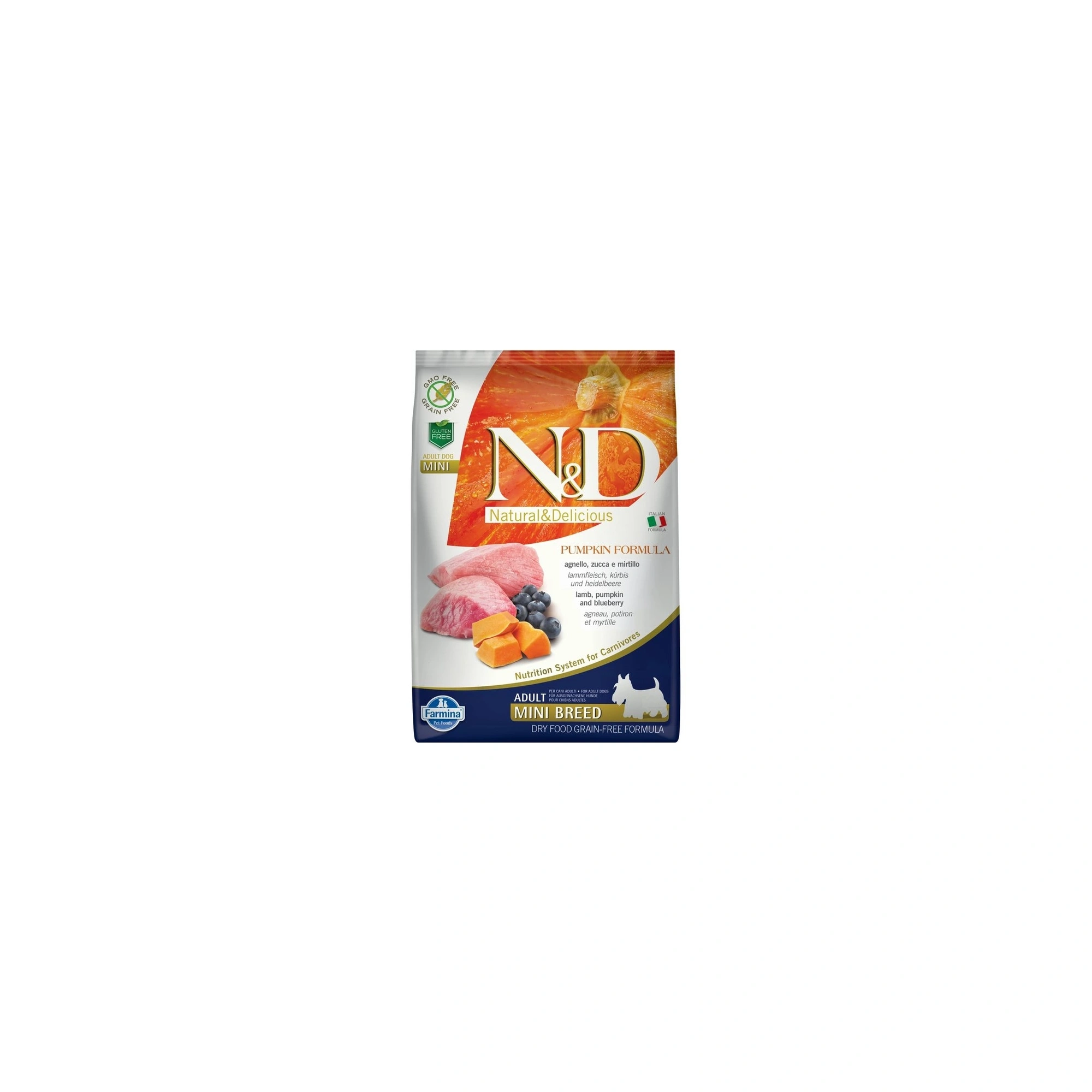 N&D Dog Grain Free bárány & áfonya sütőtökkel adult mini 7kg