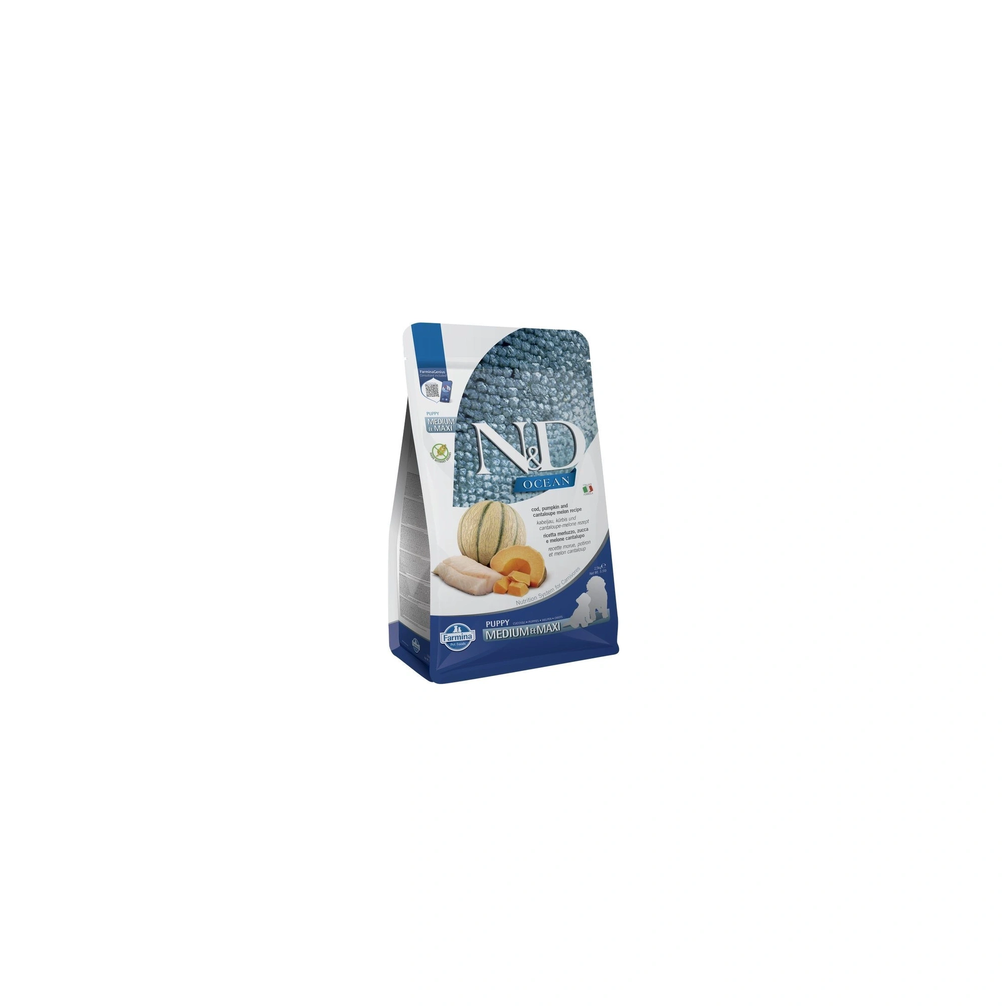 N&D Ocean Dog tőkehal,sütőtök & sárgadinnye Puppy medium/maxi 2,5kg