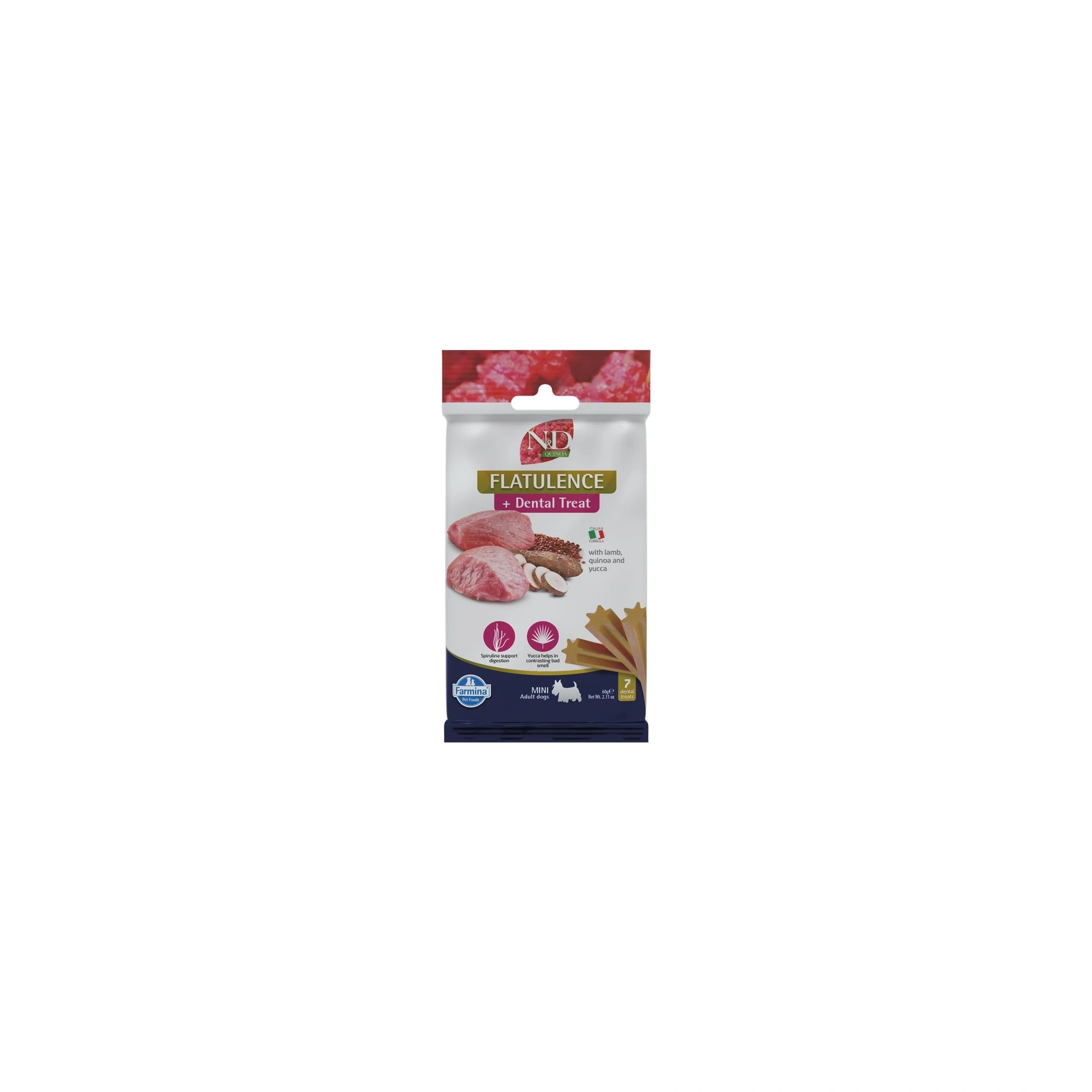N&D Quinoa Dog Jutalomfalat Flatulence Adult Mini puffadásra 60g