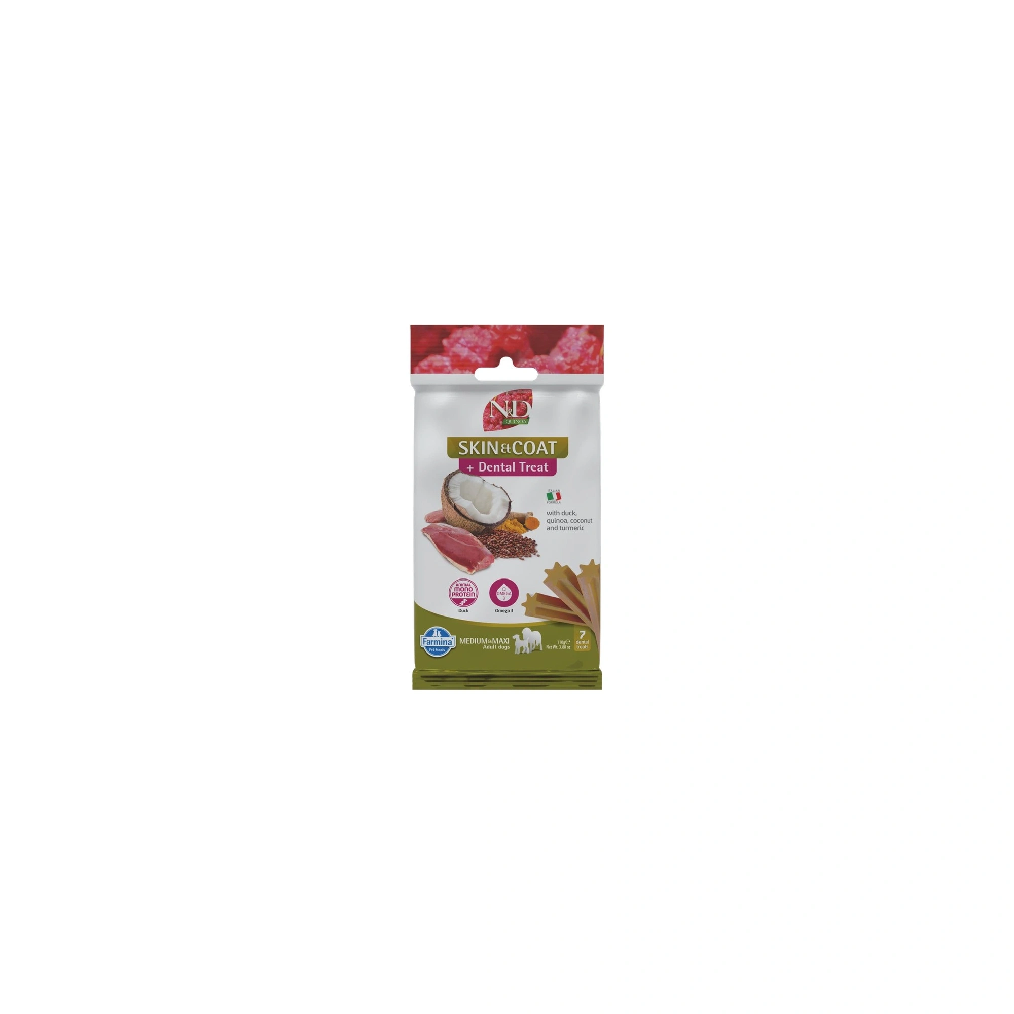 N&D Quinoa Dog Jutalomfalat Skin&coat Duck Adult Med&Max 100g