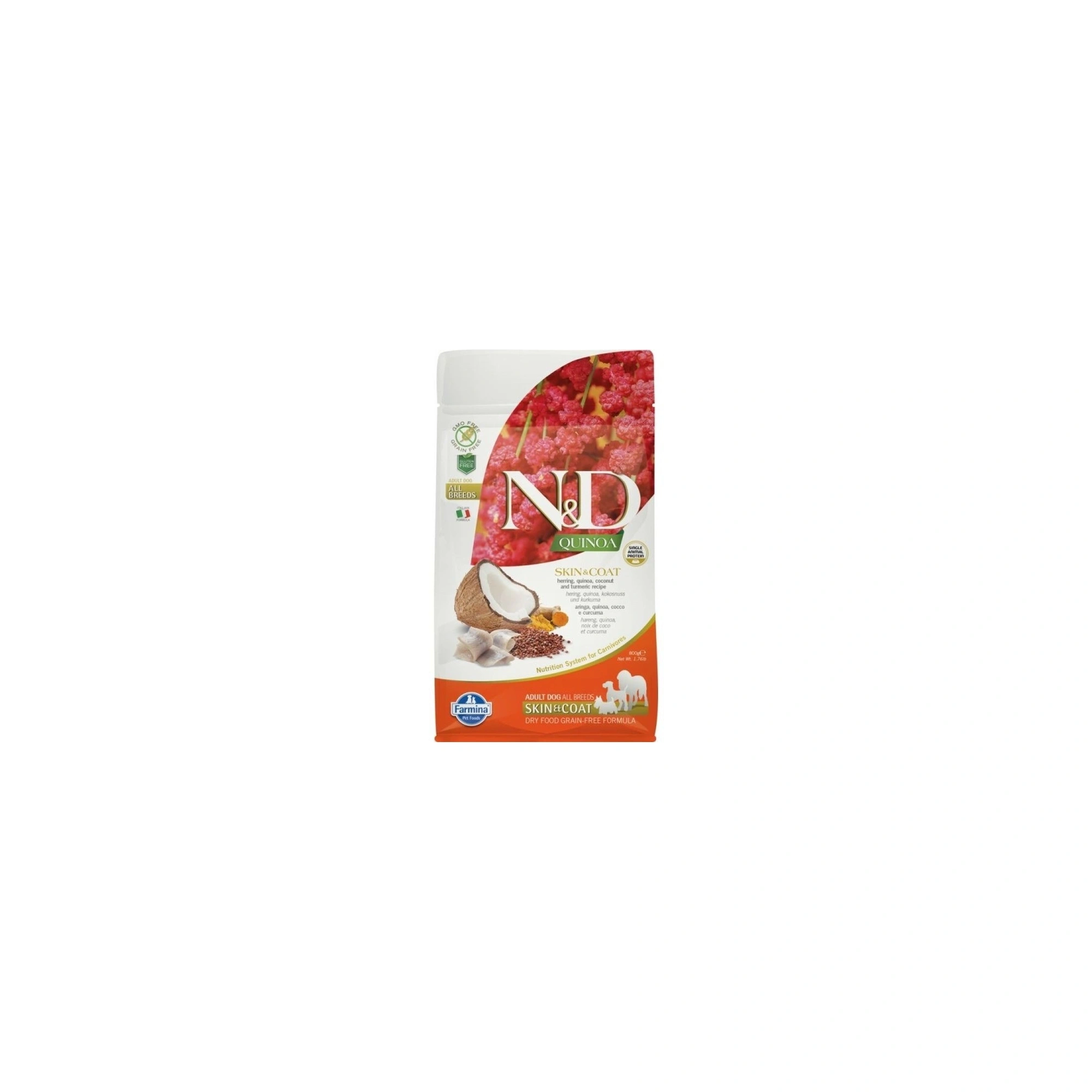 N&D Quinoa Dog Skin & coat hering & coconut adult mini 800g