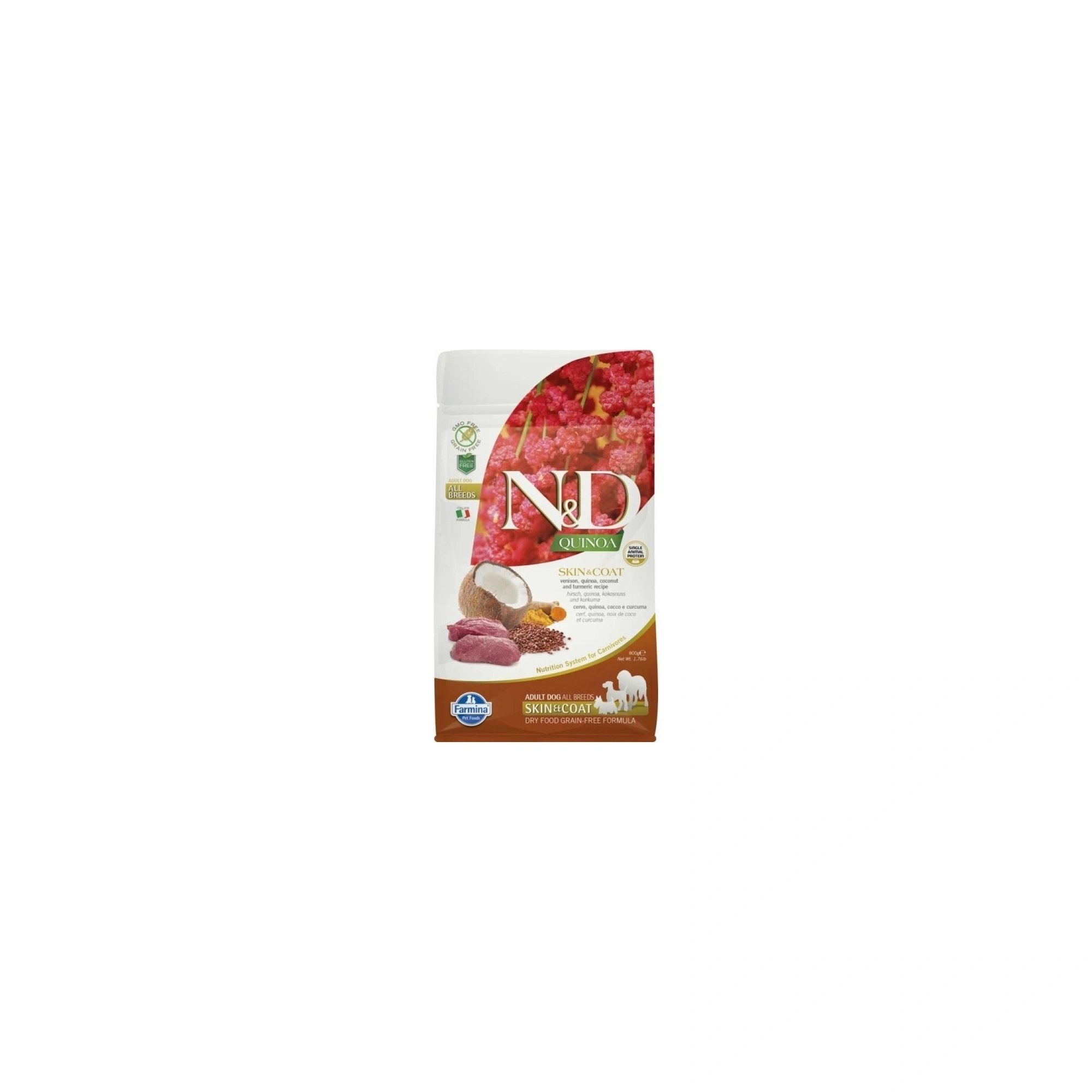 N&D Quinoa Dog Skin & coat vadhús & kókusz Adult mini 800g