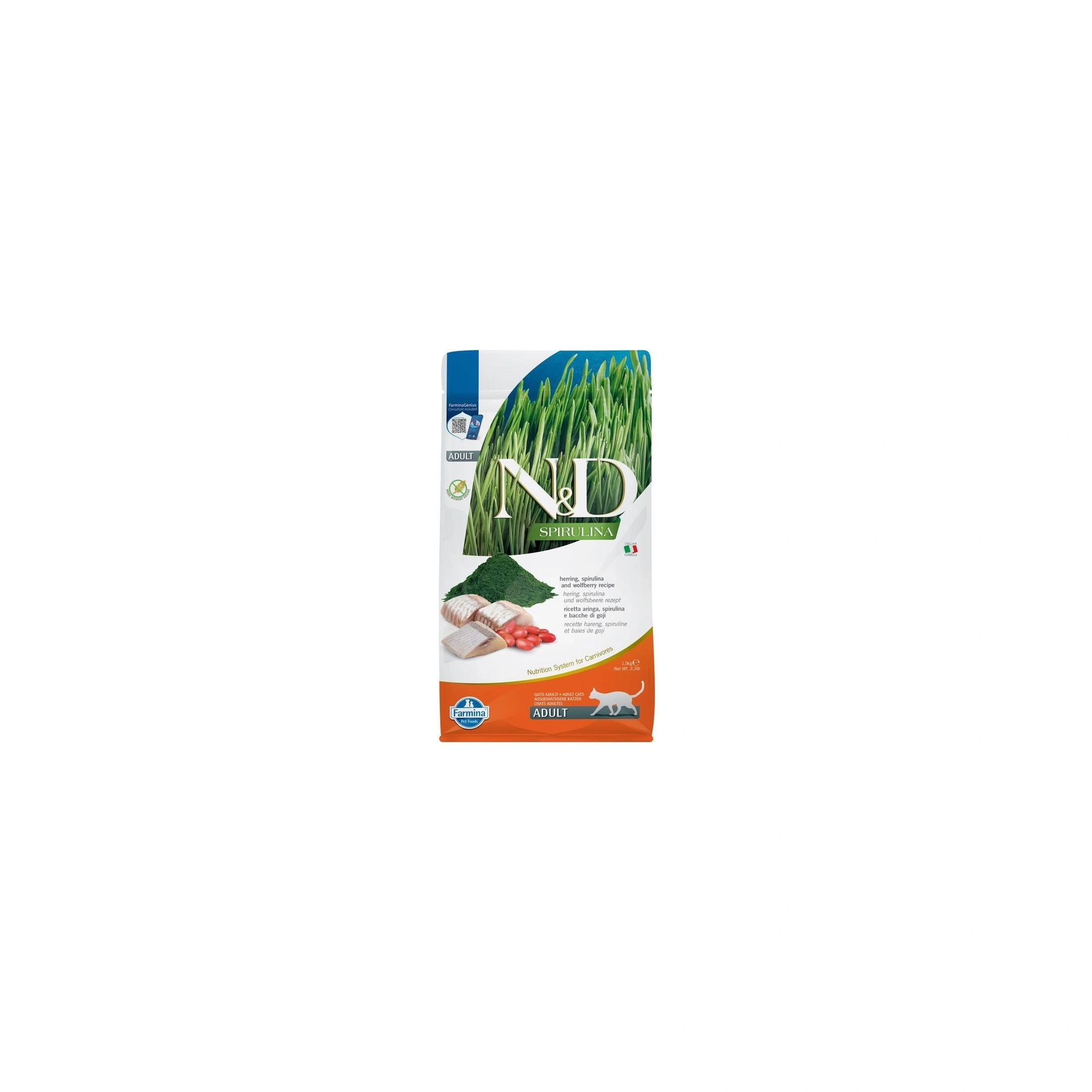 N&D Spirulina Cat Adult hering 1,5kg