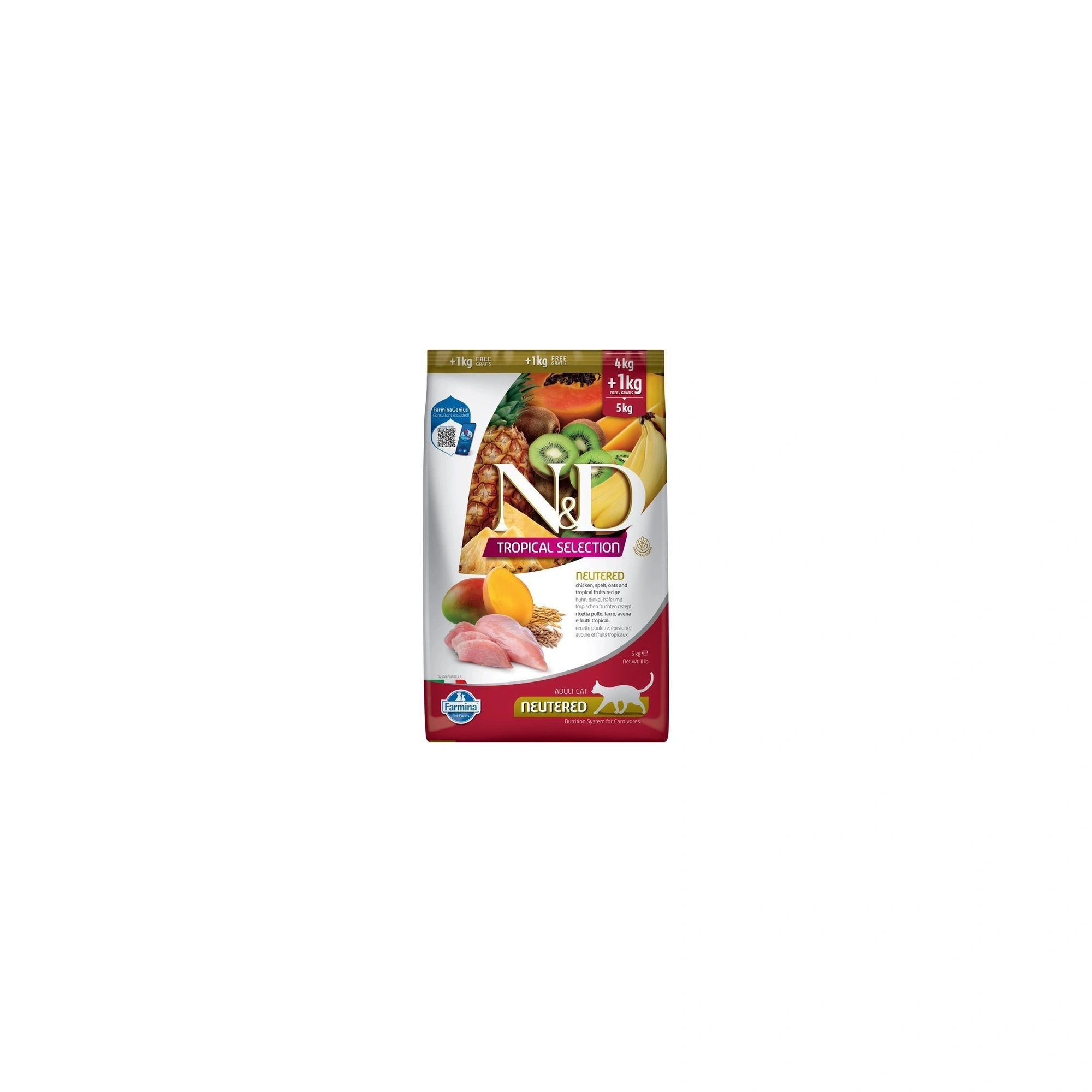 N&D Tropical Selection Cat Chicken Neutered Adult 4+1kg