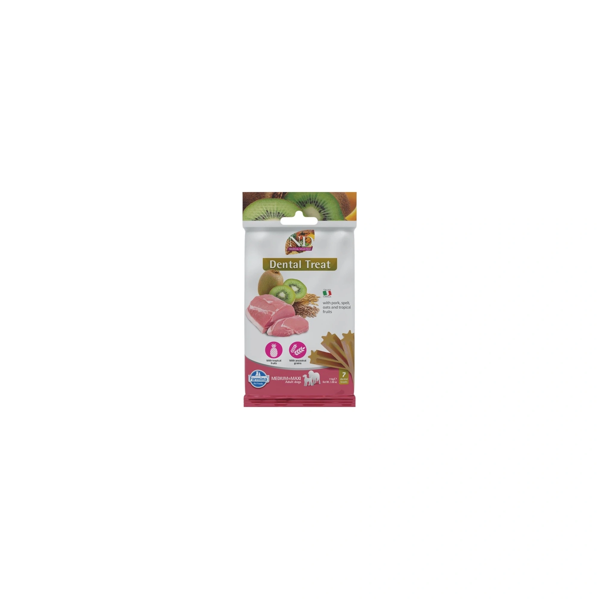 N&D Tropical Selection Dog Jutalomfalat Dental Pork Adult Med&Max 100g