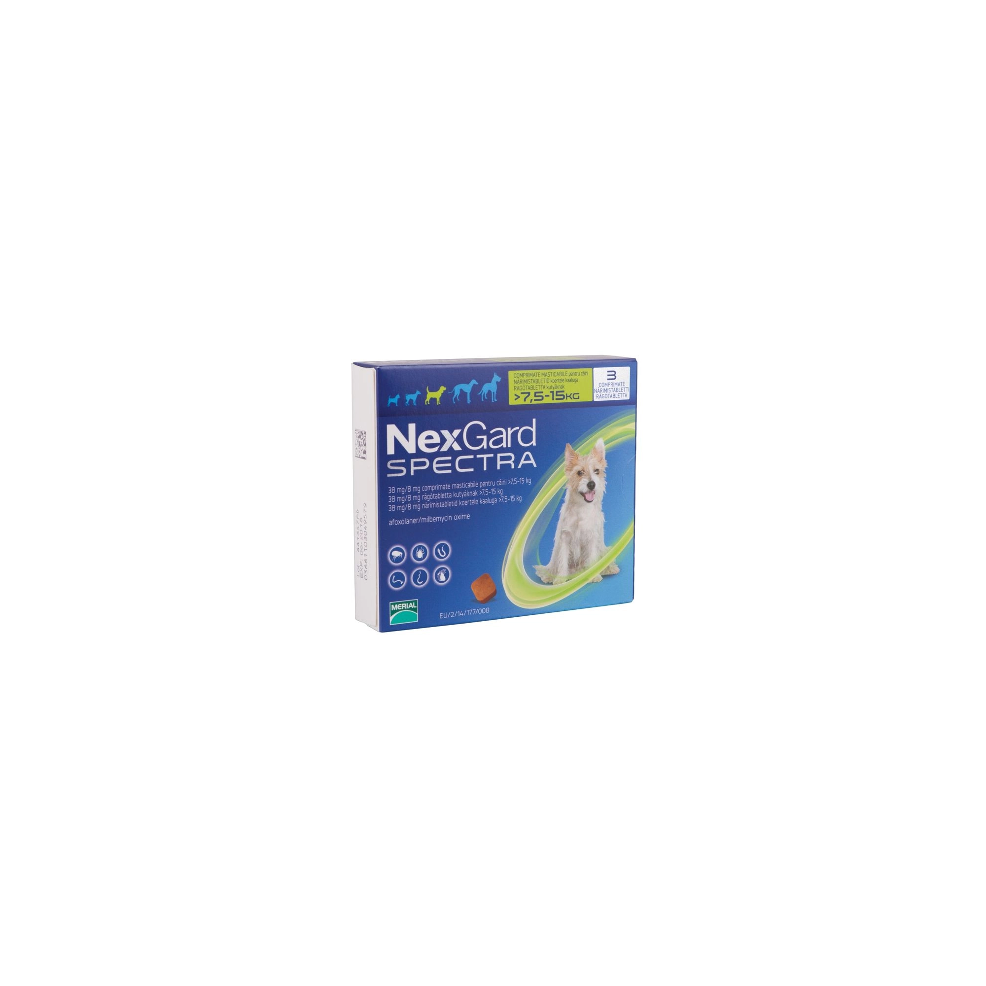 Nexgard Spectra kutya M 7,5-15 kg 3x