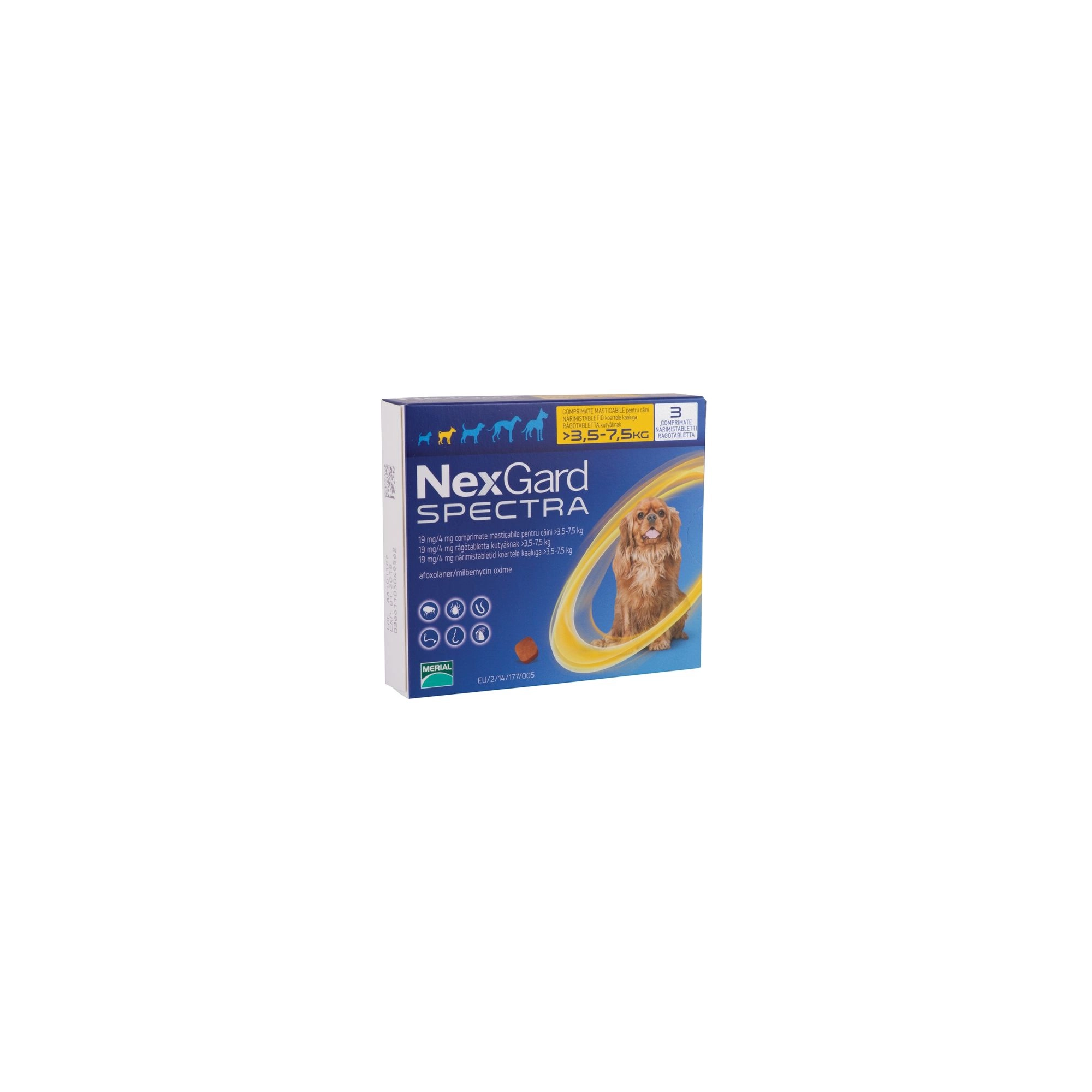 Nexgard Spectra kutya S 3,5-7,5 kg 3x