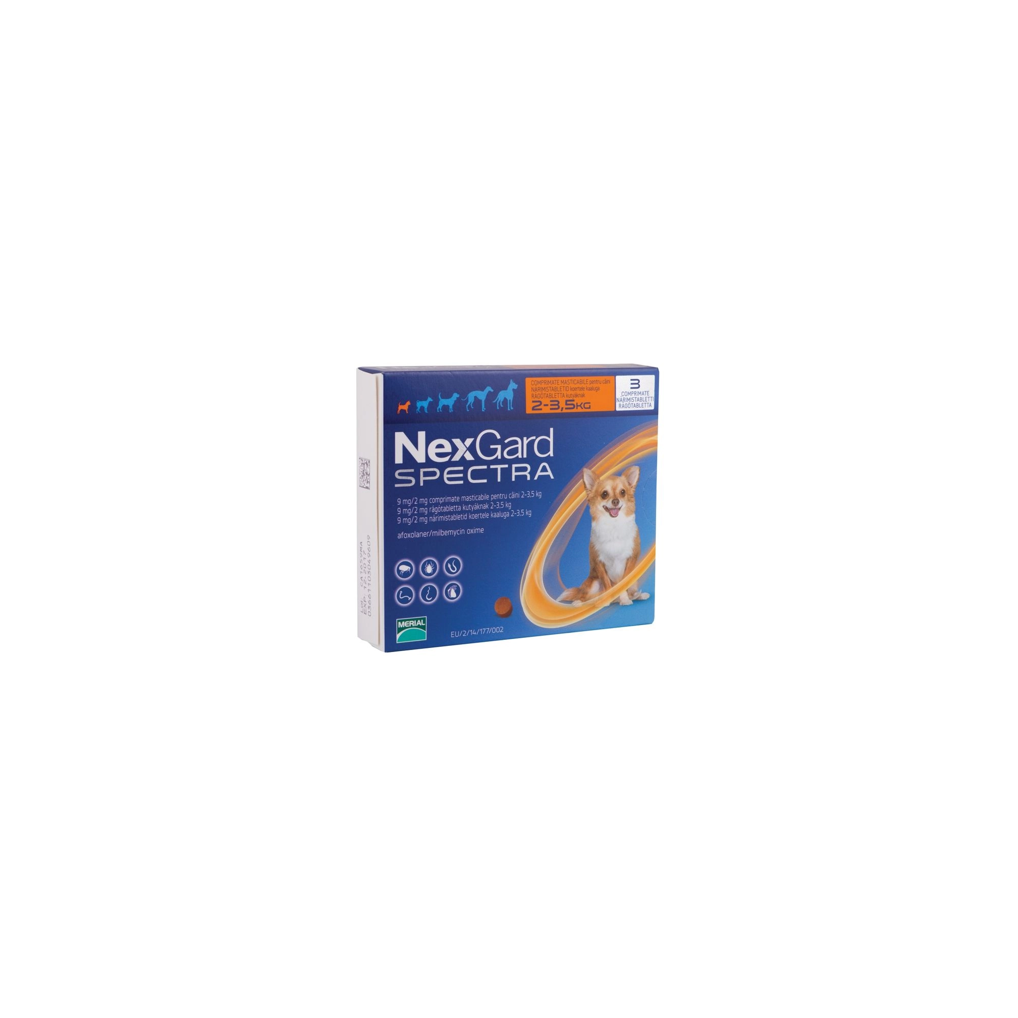 Nexgard Spectra kutya XS 2-3,5 kg 3x