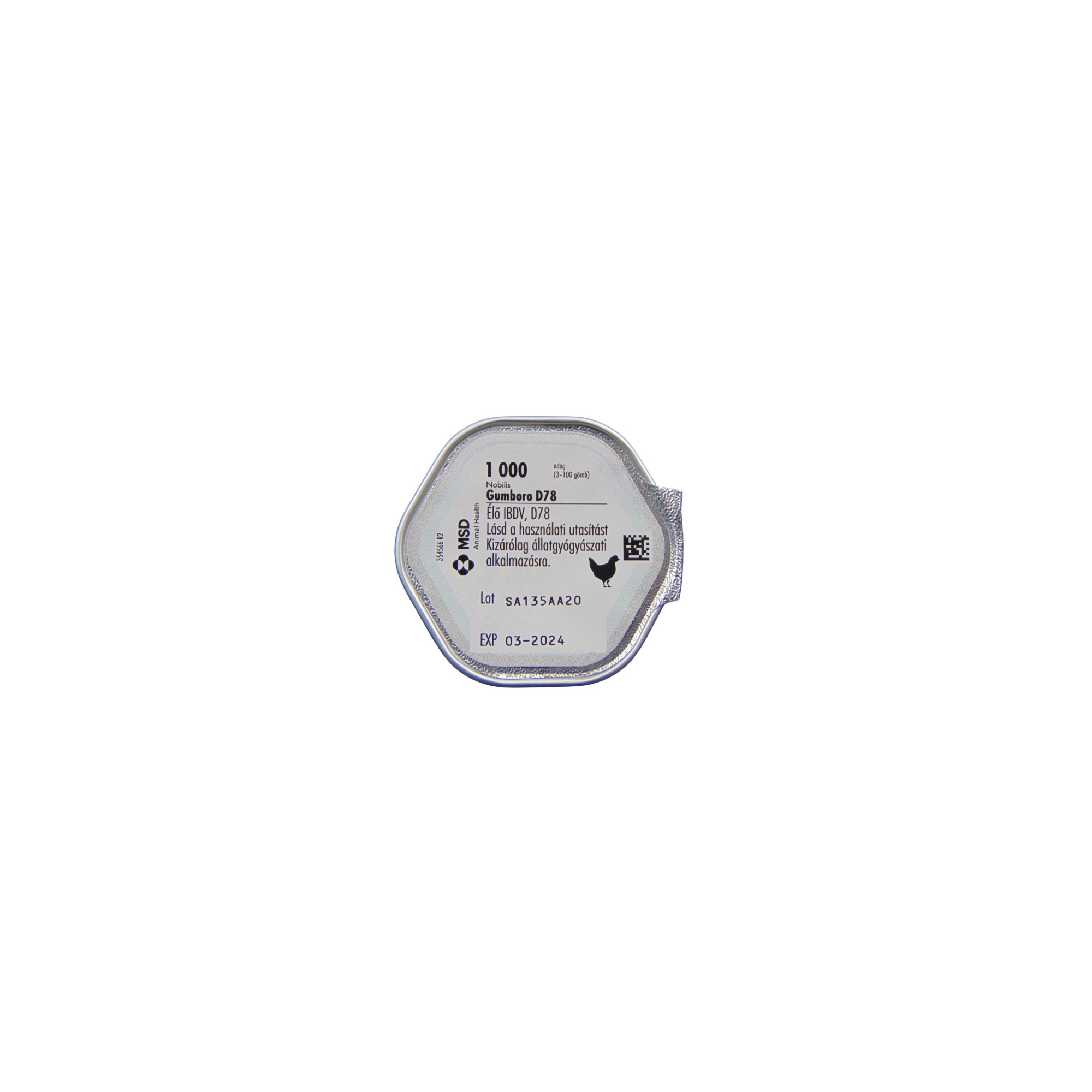 Nobilis Gumboro D78 vakcina SPH 1000 adag