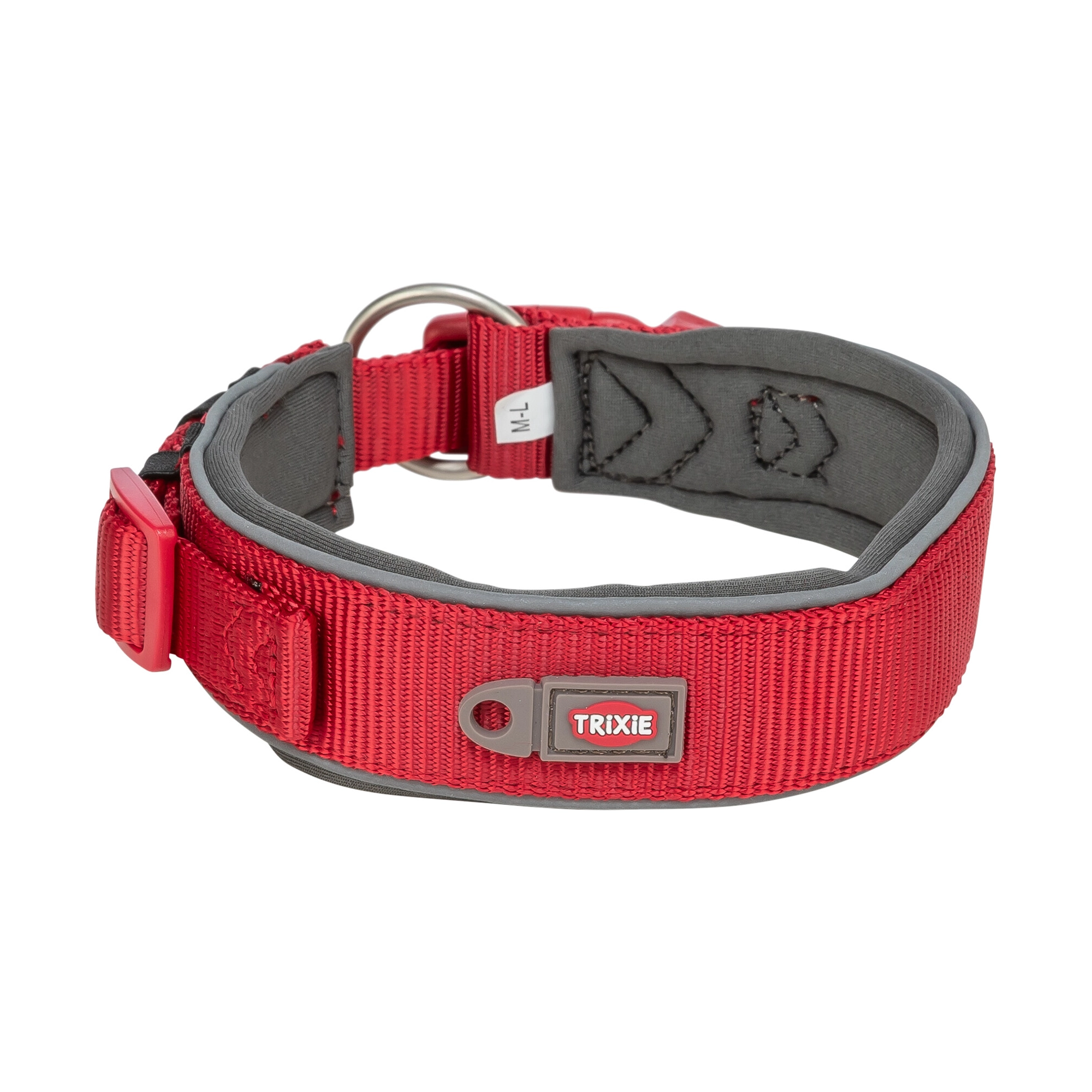 Trixie Nyakörv Premium extra széles, L-XL 53-62cm/50mm piros/szürke
