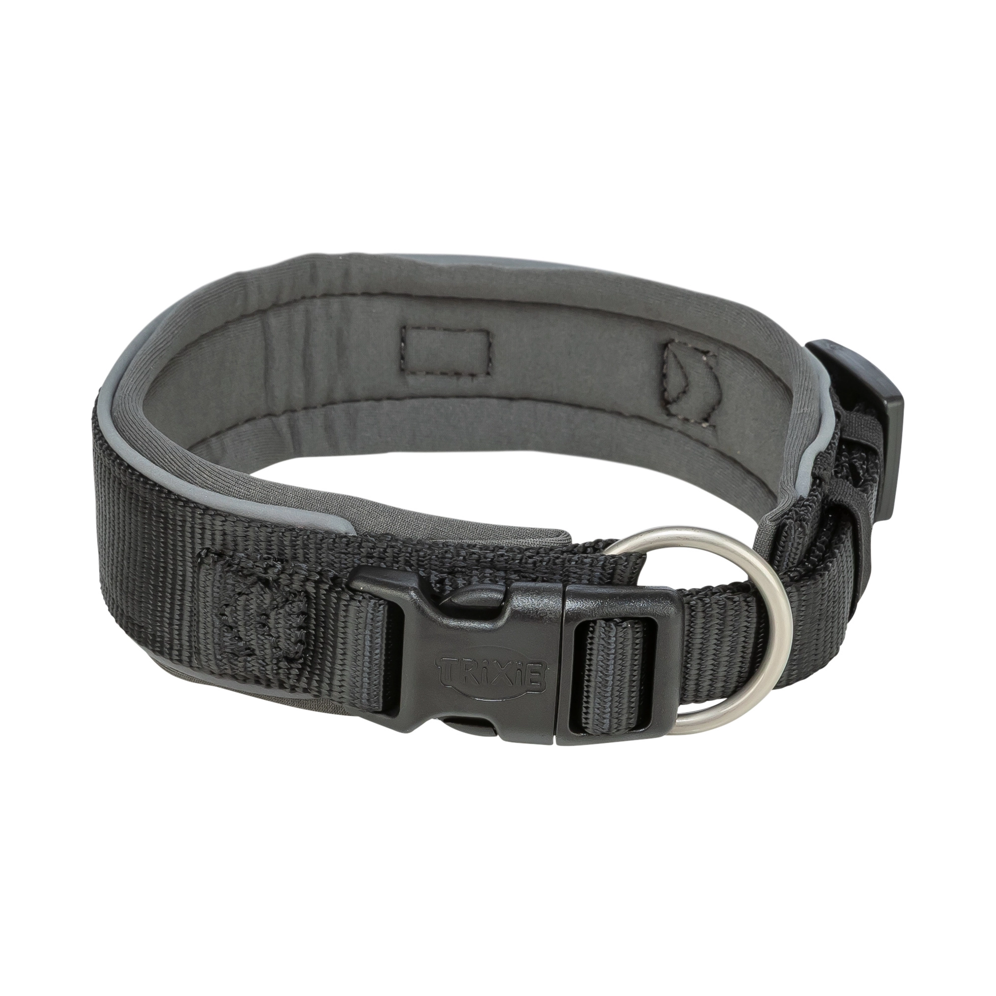 Trixie Nyakörv Premium extra széles, S-M 33-42cm/35mm fekete/szürke