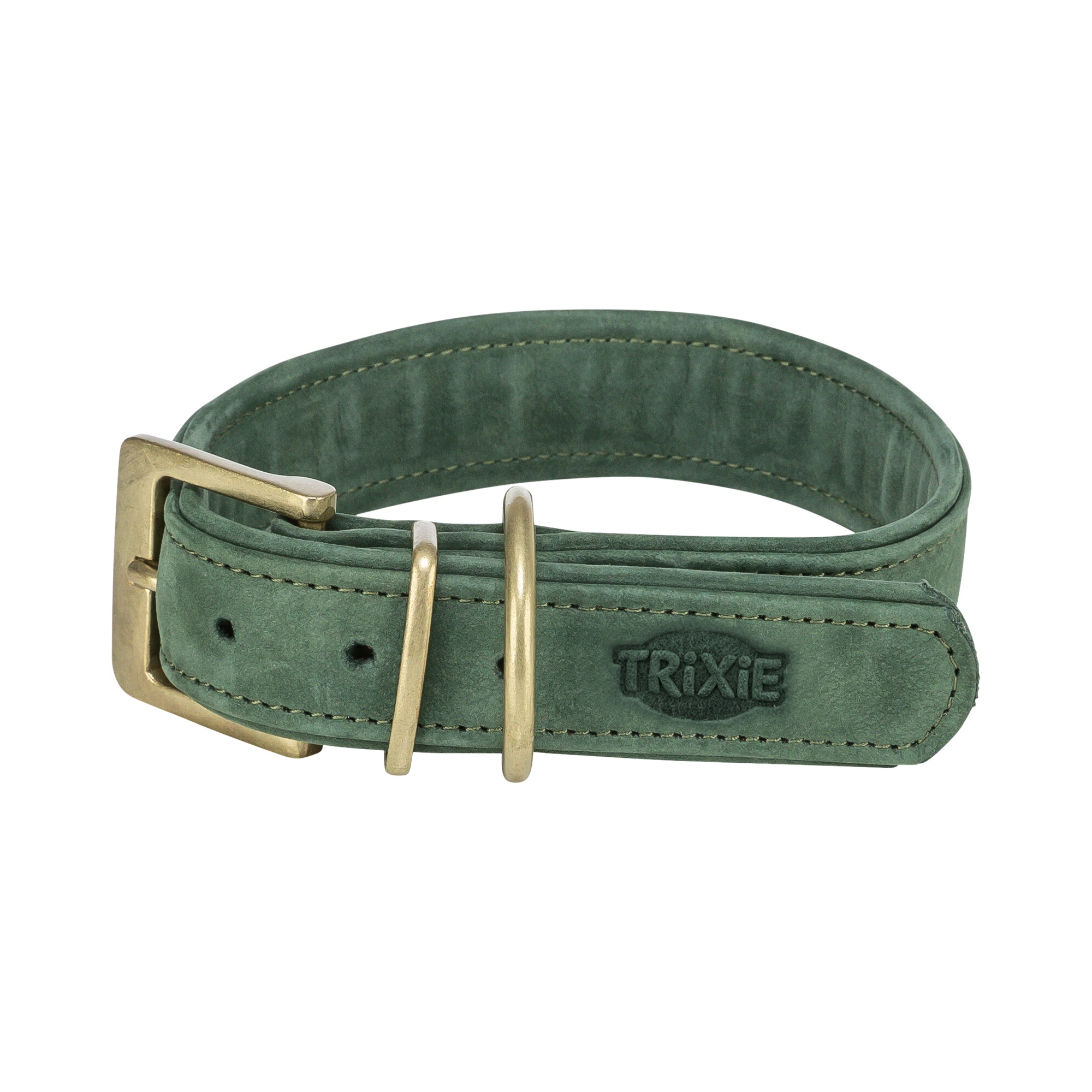 Trixie Nyakörv Pure bőr S–M: 31–37 cm / 30 mm, zsályazöld