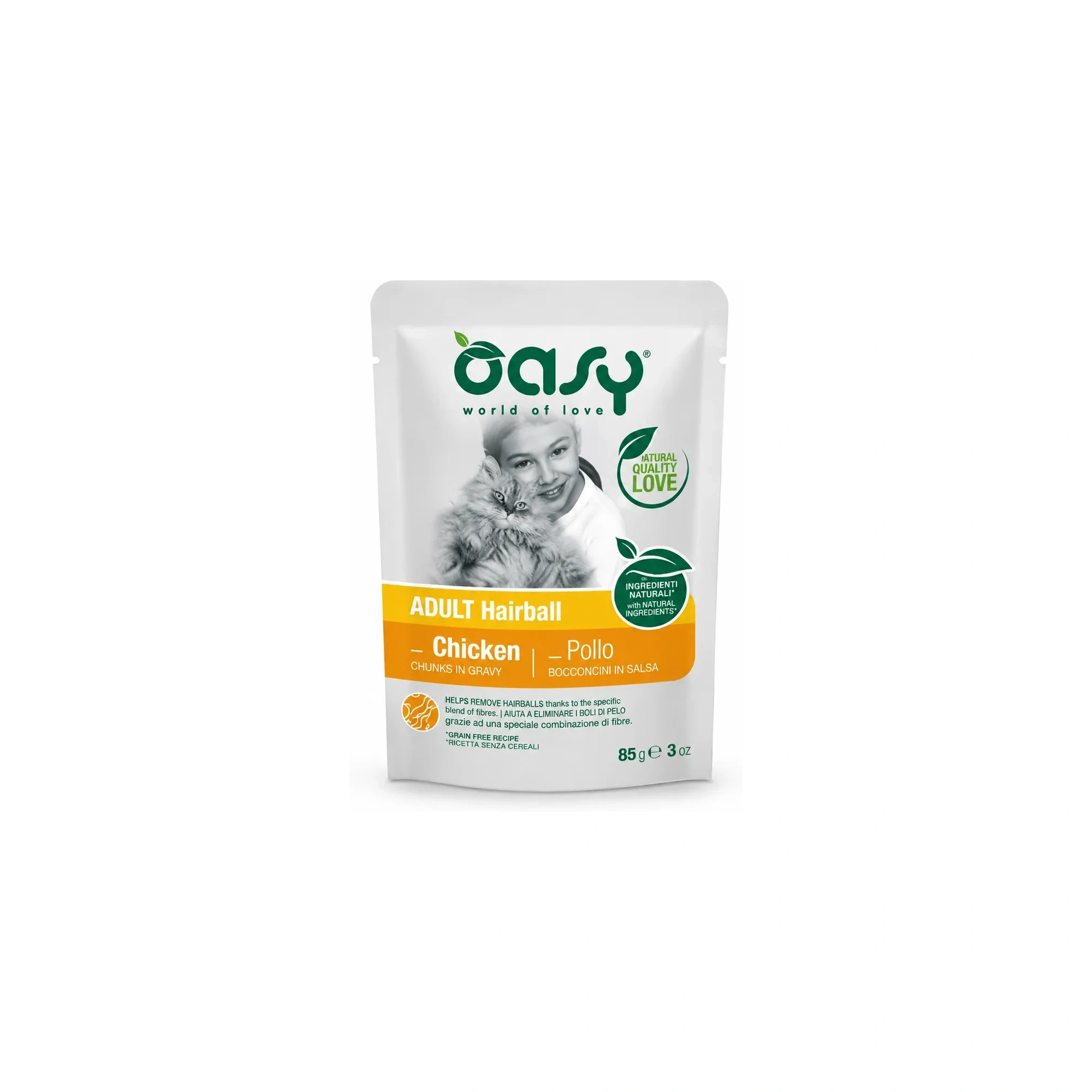 Oasy Cat Alutasakos Chunks in Gravy Adult Hairball 85g