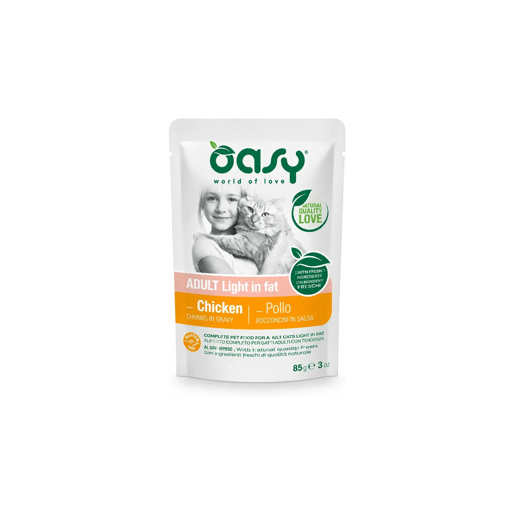 Oasy Cat Alutasakos Chunks in Gravy Adult Light in Fat 85g